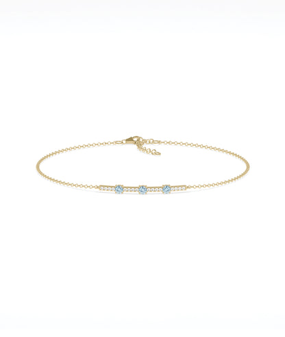 Birthstone and Diamond Bar Bracelet | Diamond Bracelet