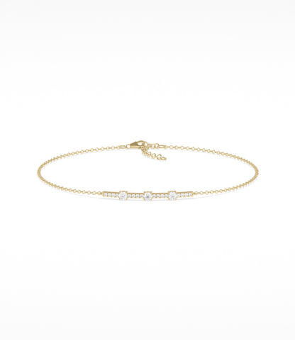 Birthstone and Diamond Bar Bracelet | Diamond Bracelet