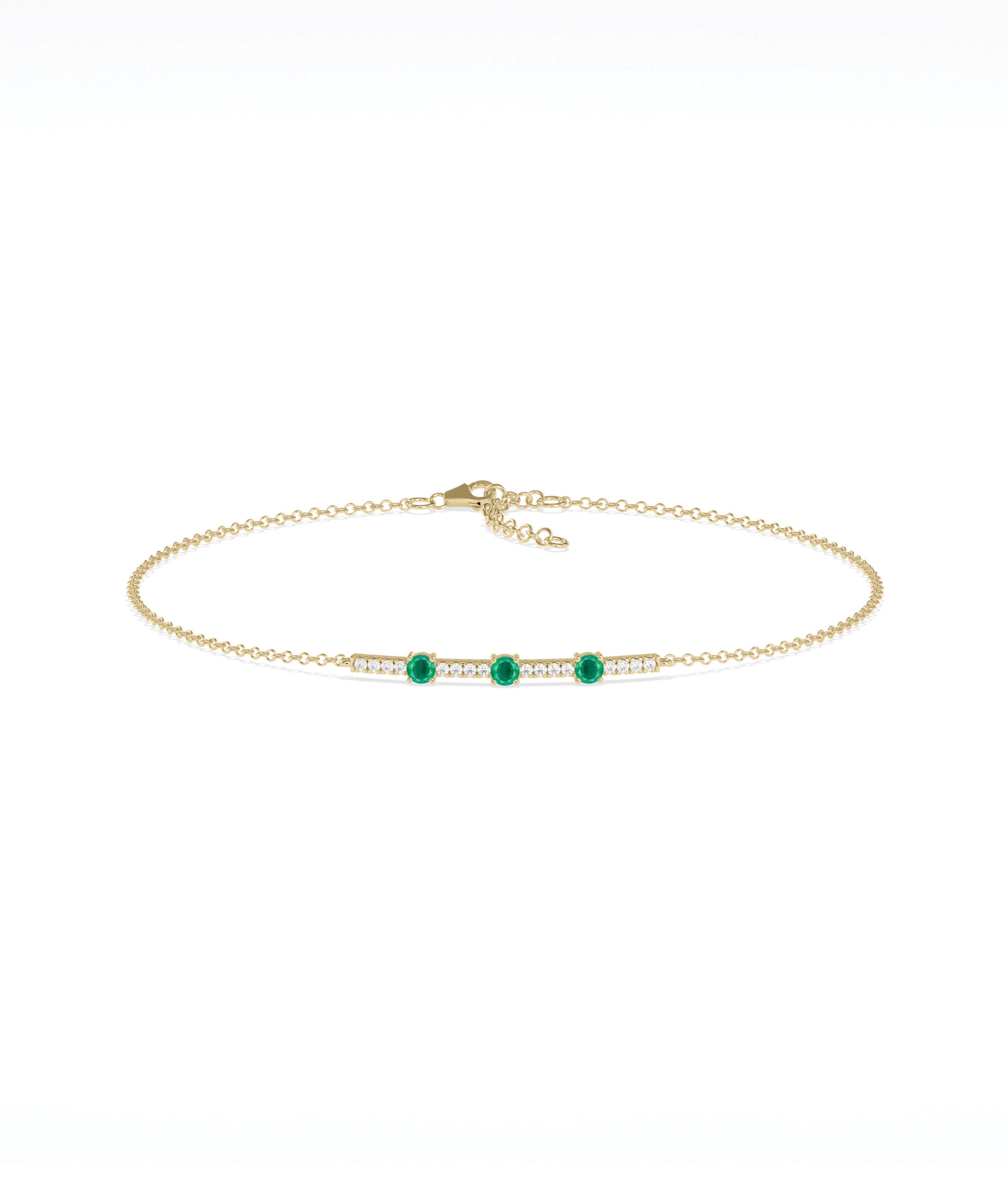 Birthstone and Diamond Bar Bracelet | Diamond Bracelet