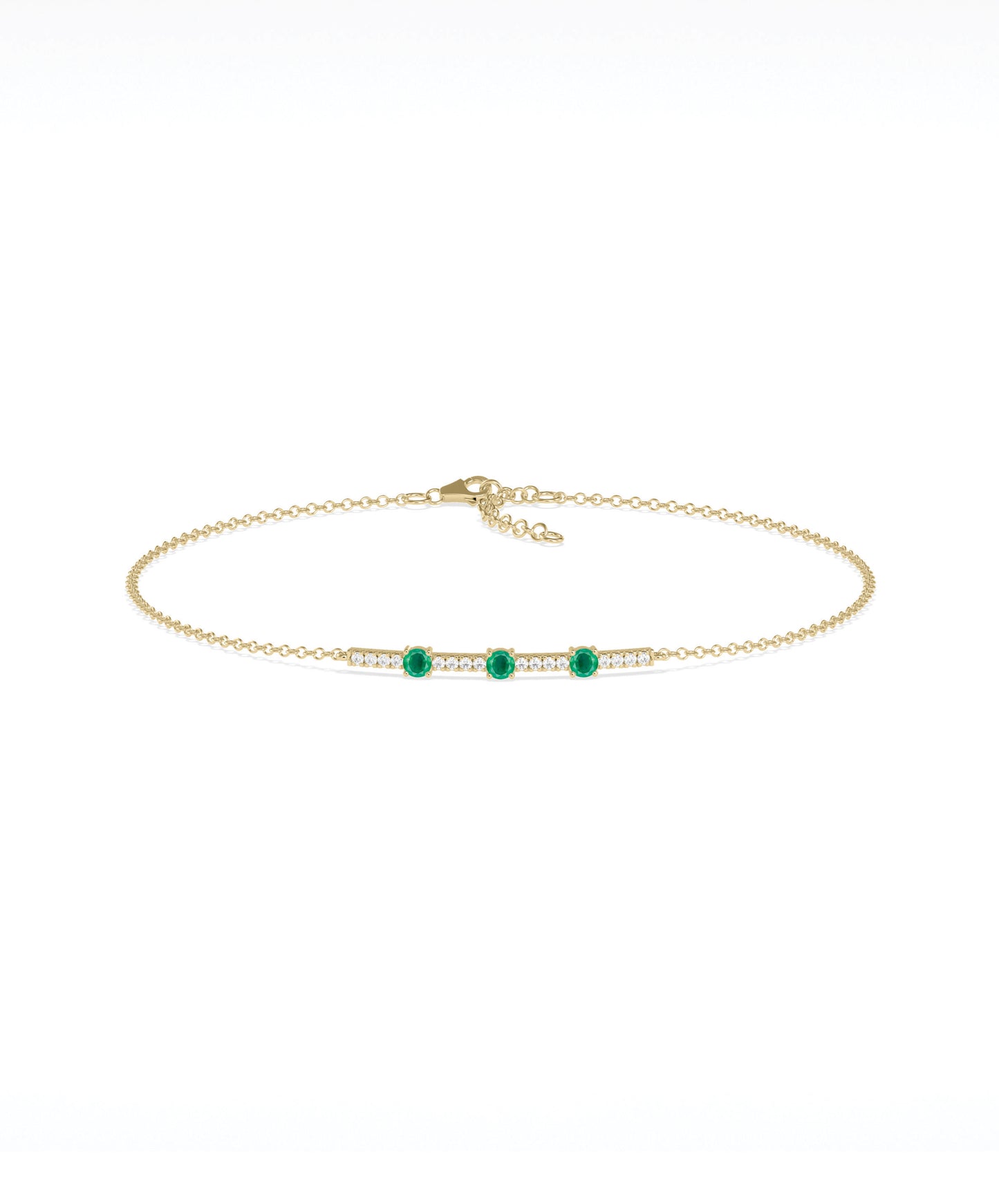 Birthstone and Diamond Bar Bracelet | Diamond Bracelet