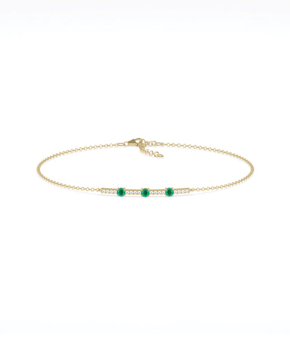 Birthstone and Diamond Bar Bracelet | Diamond Bracelet