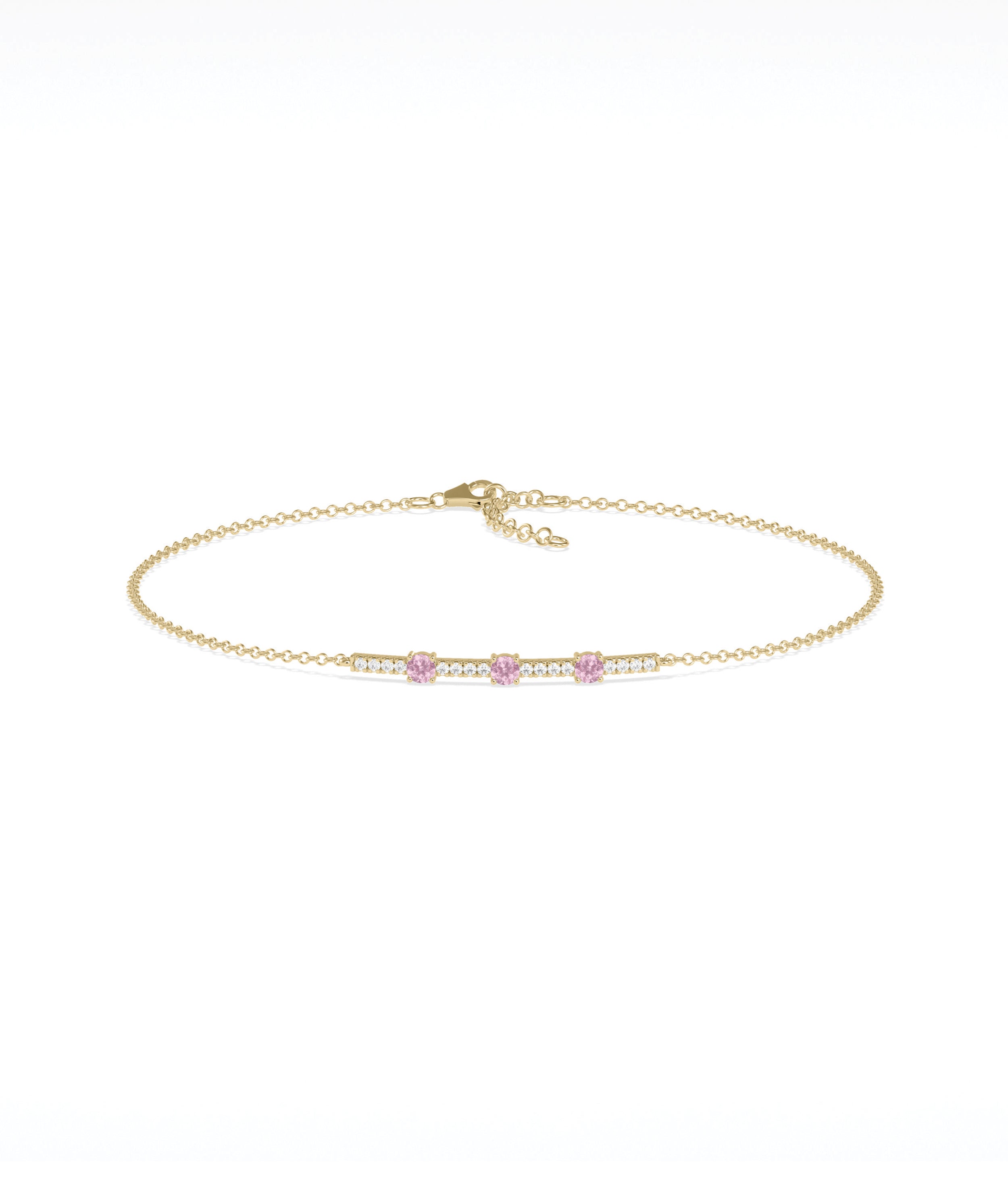 Birthstone and Diamond Bar Bracelet | Diamond Bracelet