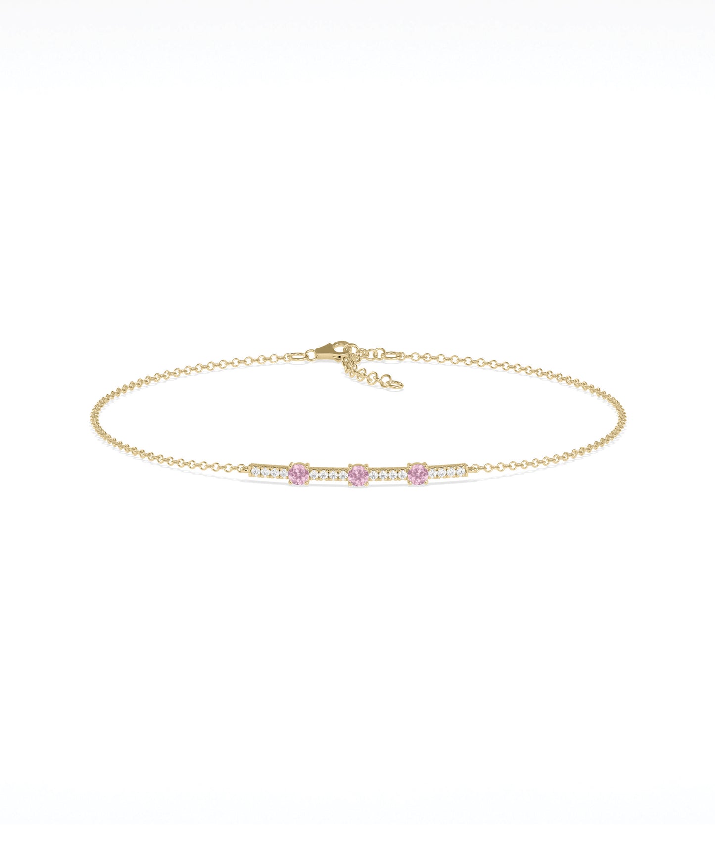 Birthstone and Diamond Bar Bracelet | Diamond Bracelet