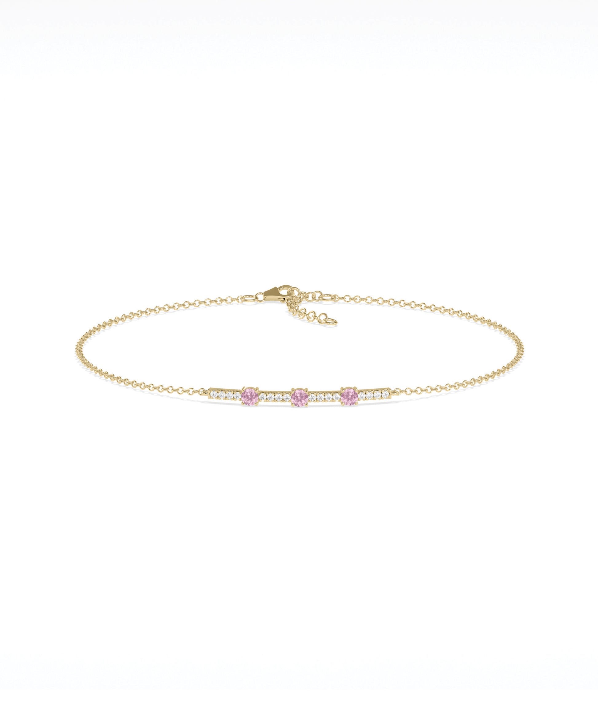 Birthstone and Diamond Bar Bracelet | Diamond Bracelet