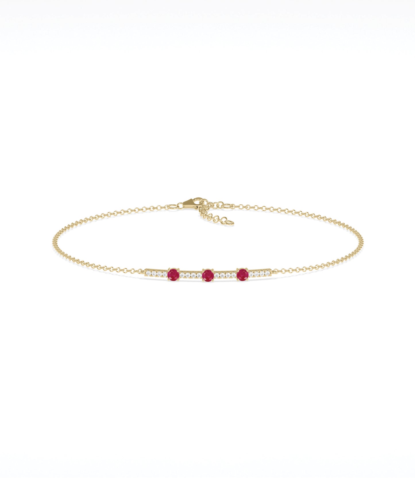 Birthstone and Diamond Bar Bracelet | Diamond Bracelet