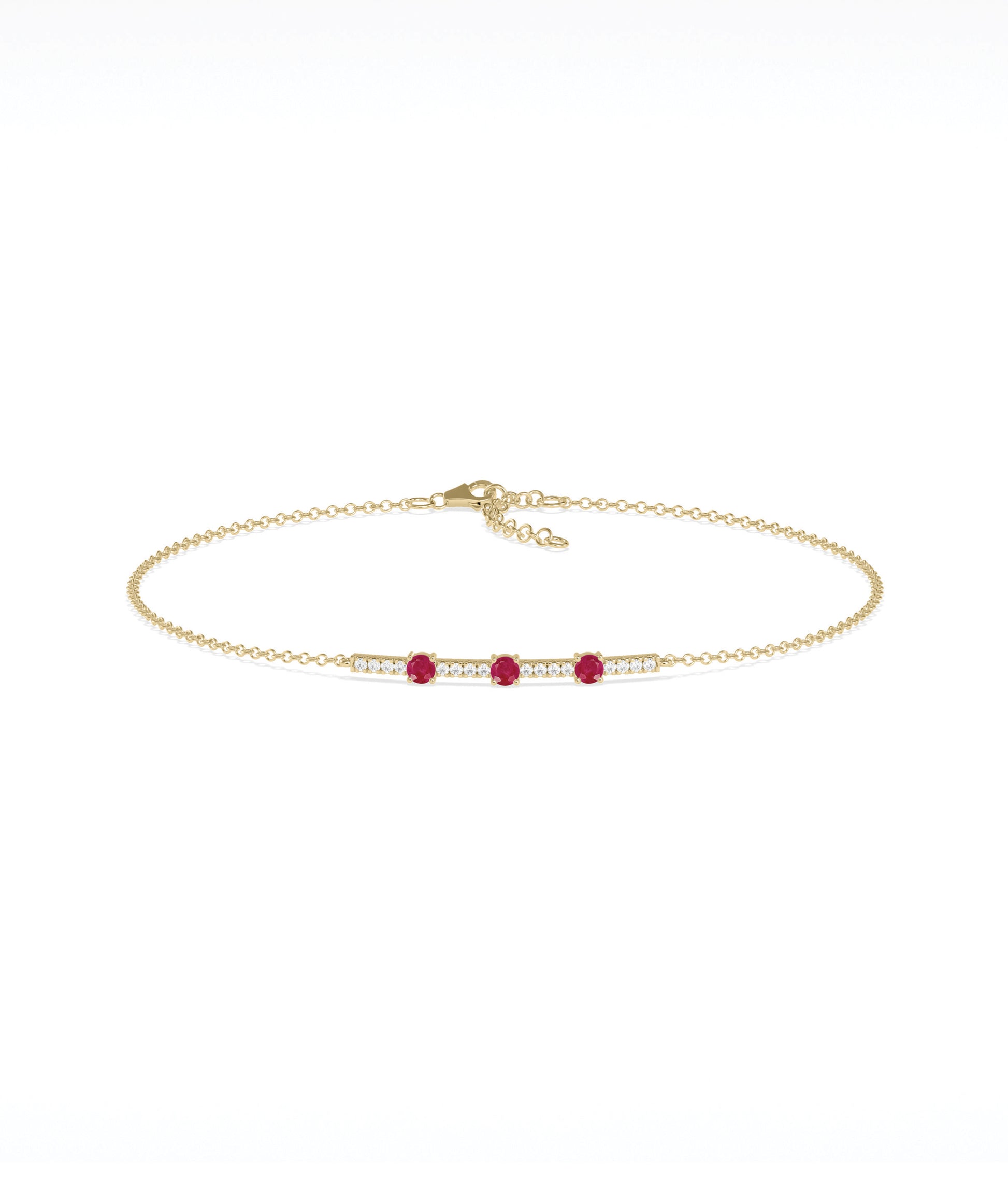 Birthstone and Diamond Bar Bracelet | Diamond Bracelet