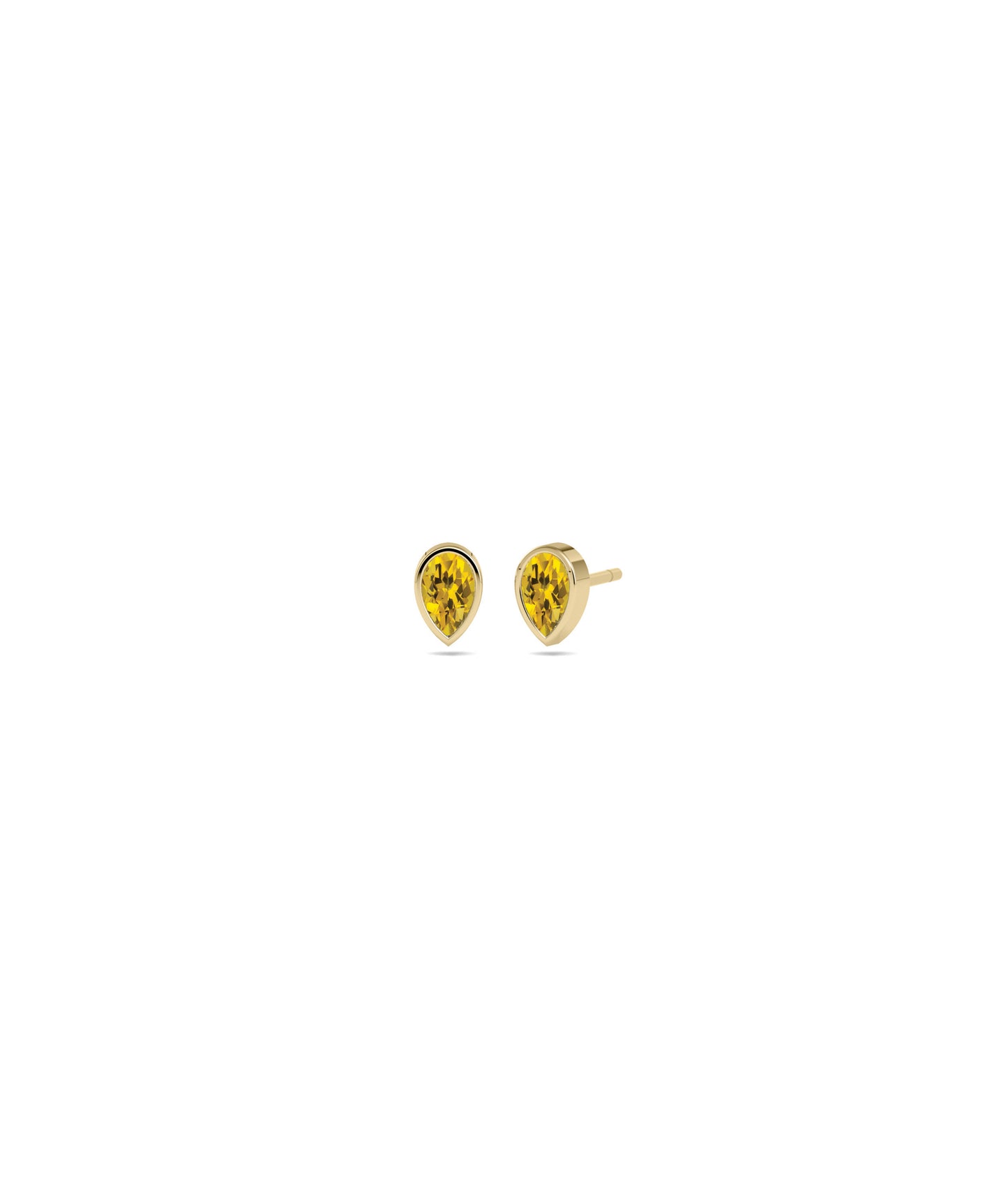 Birthstone Bezel Set Stud Earrings | Diamond Earrings