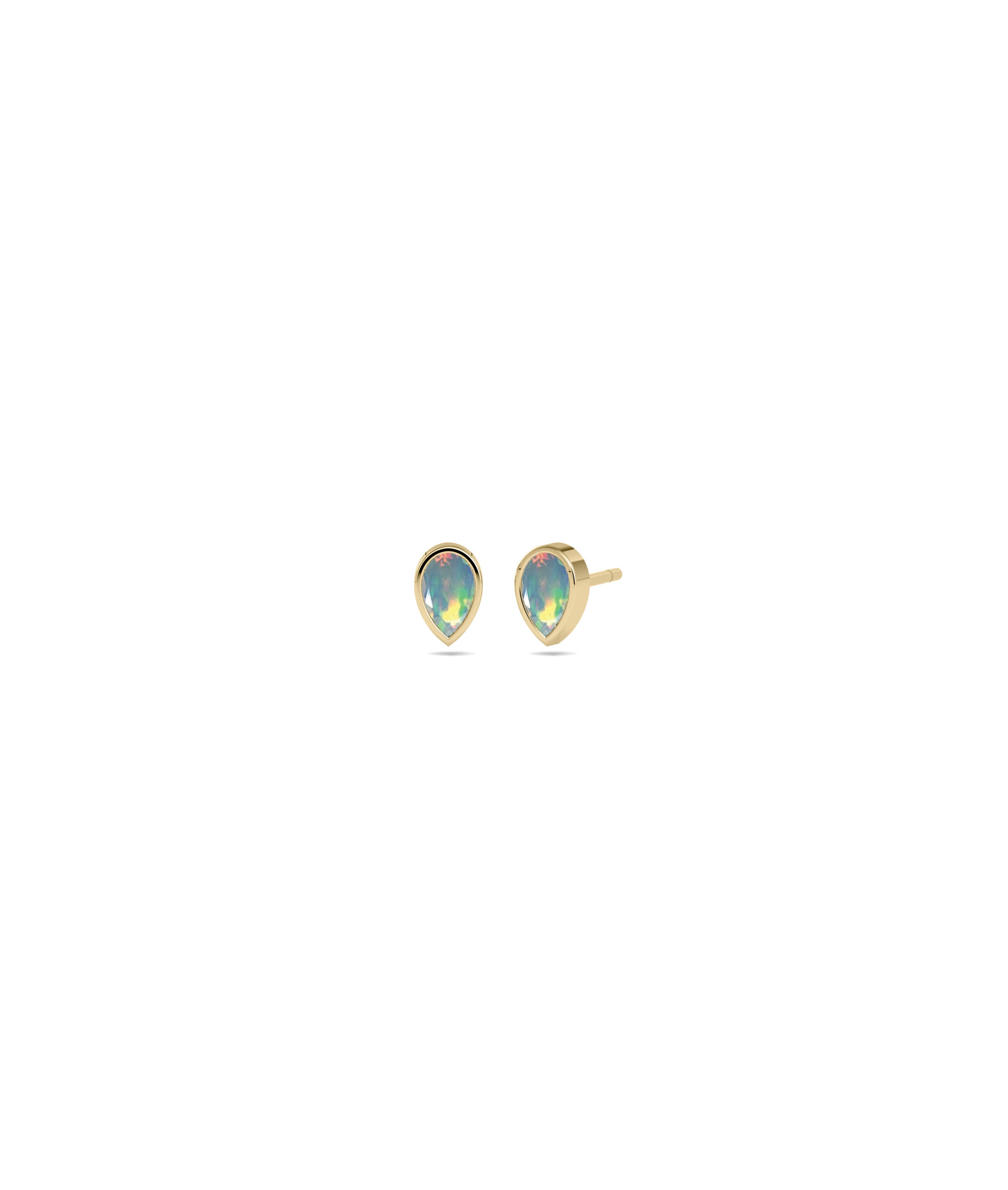 Birthstone Bezel Set Stud Earrings