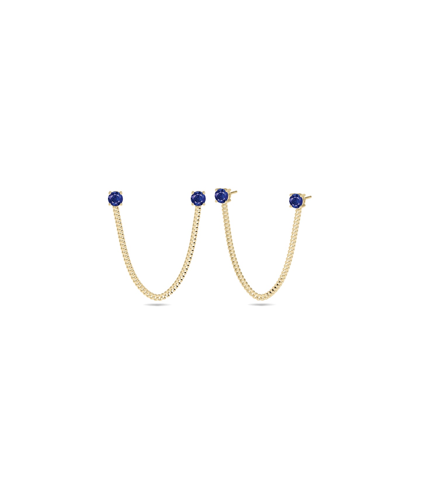 Birthstone and Diamond Curb Link Earring | Diamond Earrings Online