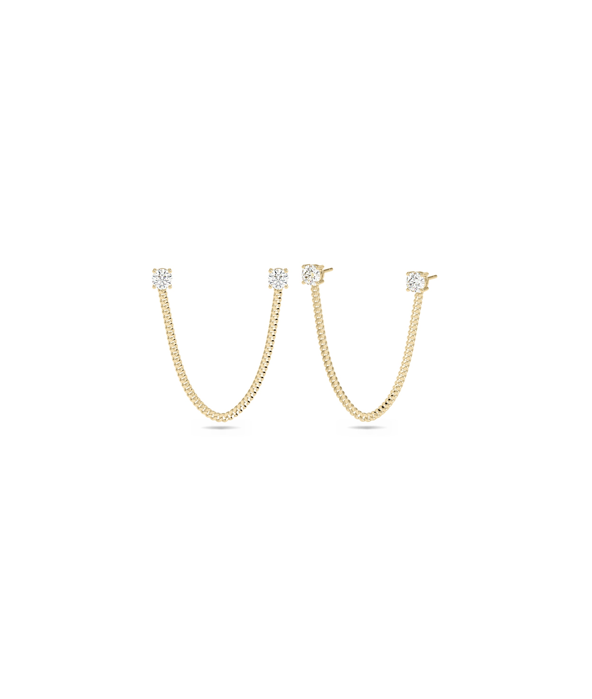 Birthstone and Diamond Curb Link Earring | Diamond Earrings Online