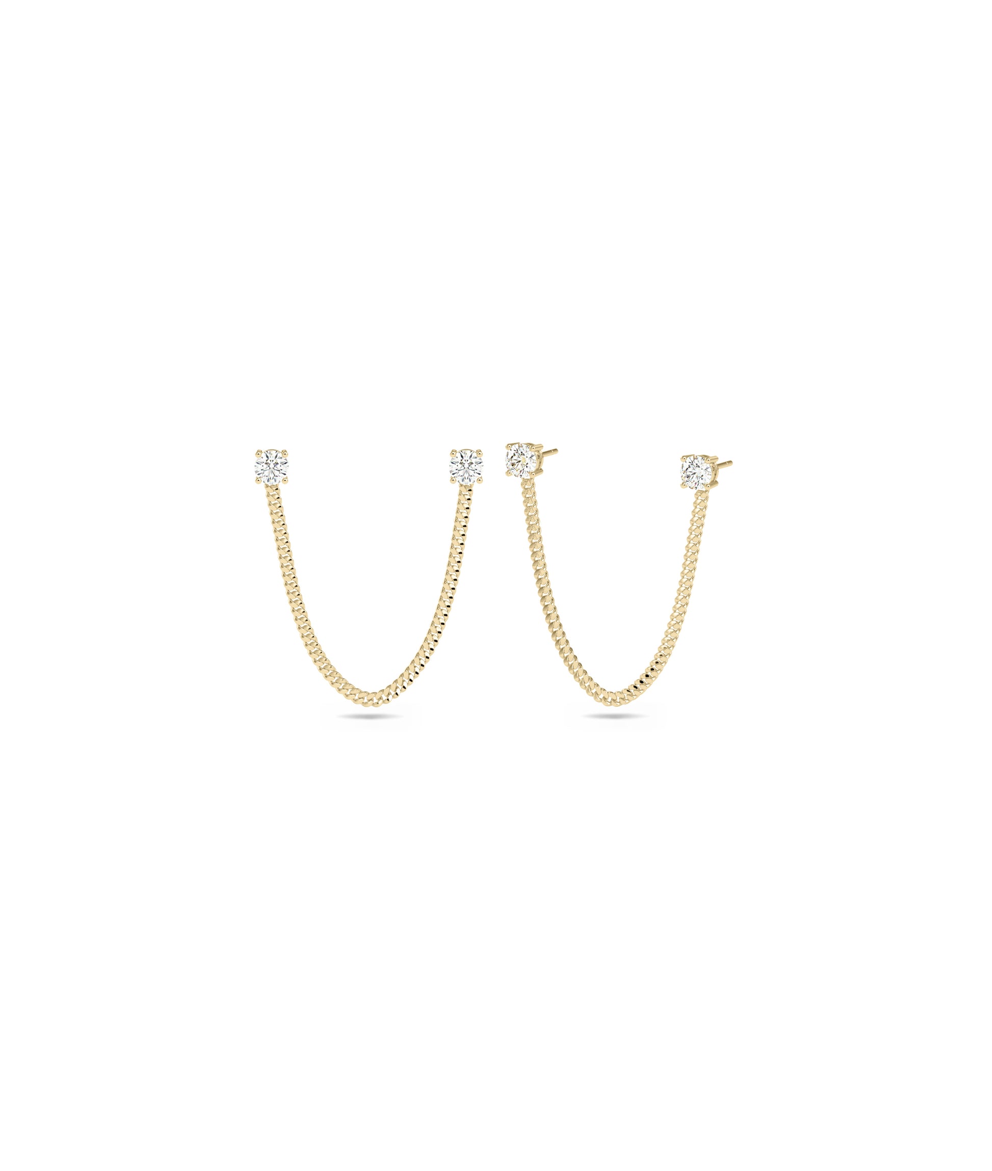 Birthstone and Diamond Curb Link Earring | Diamond Earrings Online