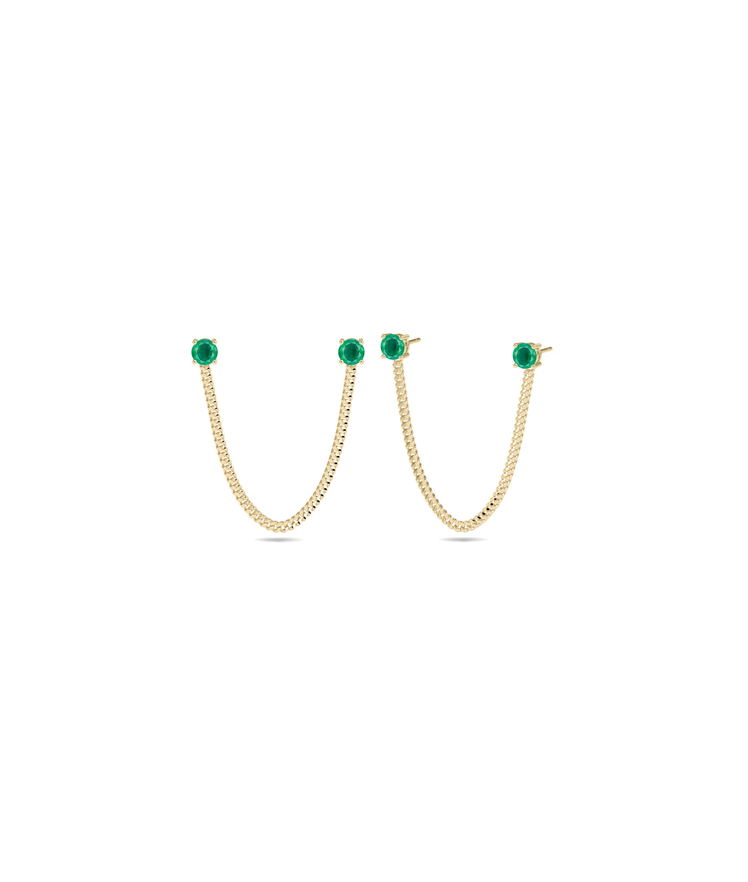 Birthstone and Diamond Curb Link Earring | Diamond Earrings Online