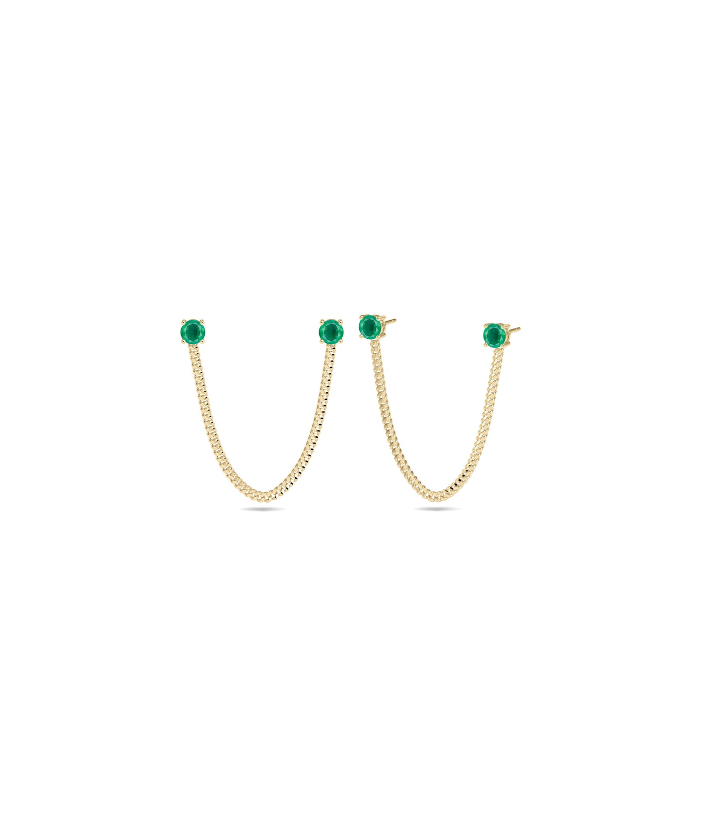 Birthstone and Diamond Curb Link Earring | Diamond Earrings Online