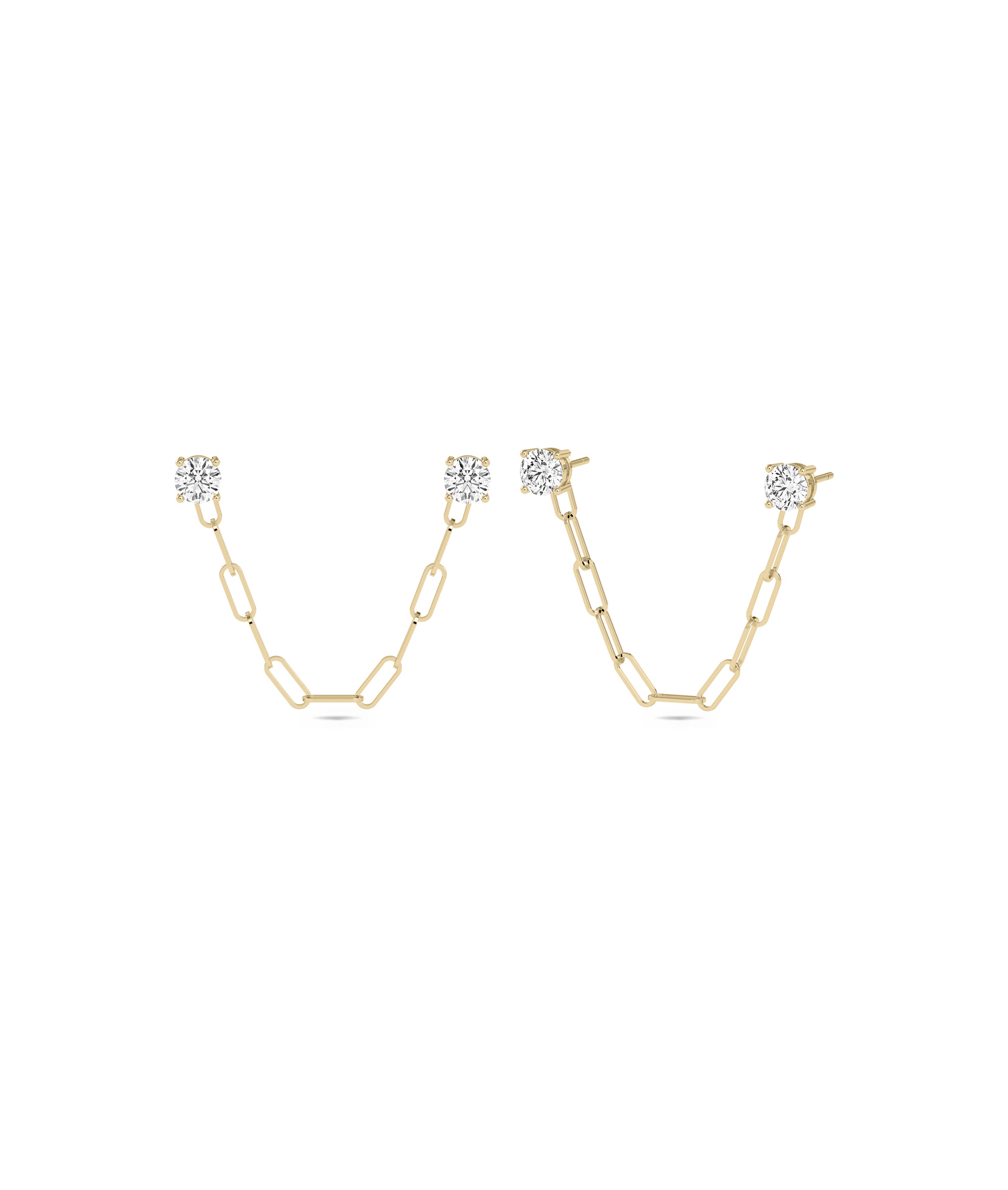 Birthstone Paper Clip Earring | Perfect Diamond Earrings 