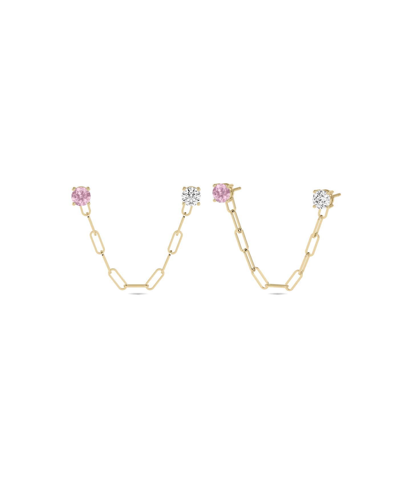 Birthstone Paper Clip Earring | Perfect Diamond Earrings 