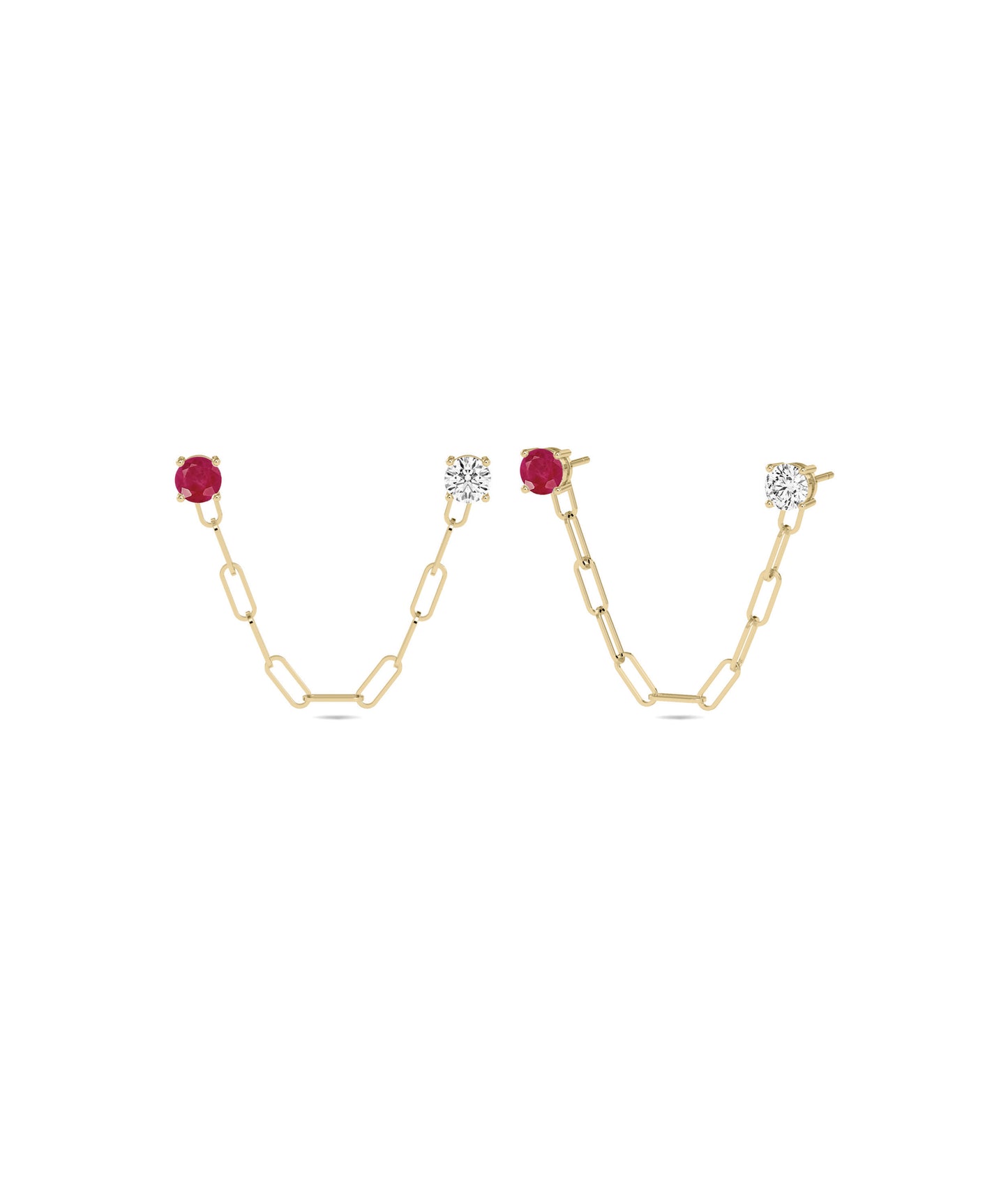 Birthstone Paper Clip Earring | Perfect Diamond Earrings 