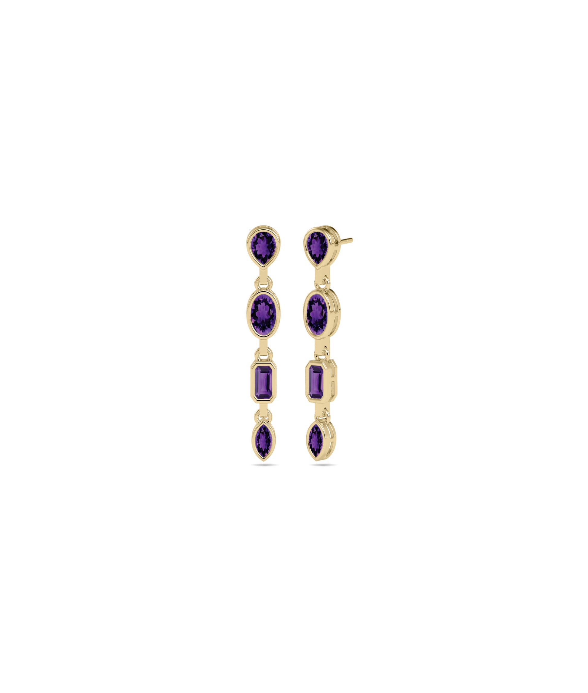 Birthstone 4 Stone Dangle Earring | Timeless Diamond Earrings 