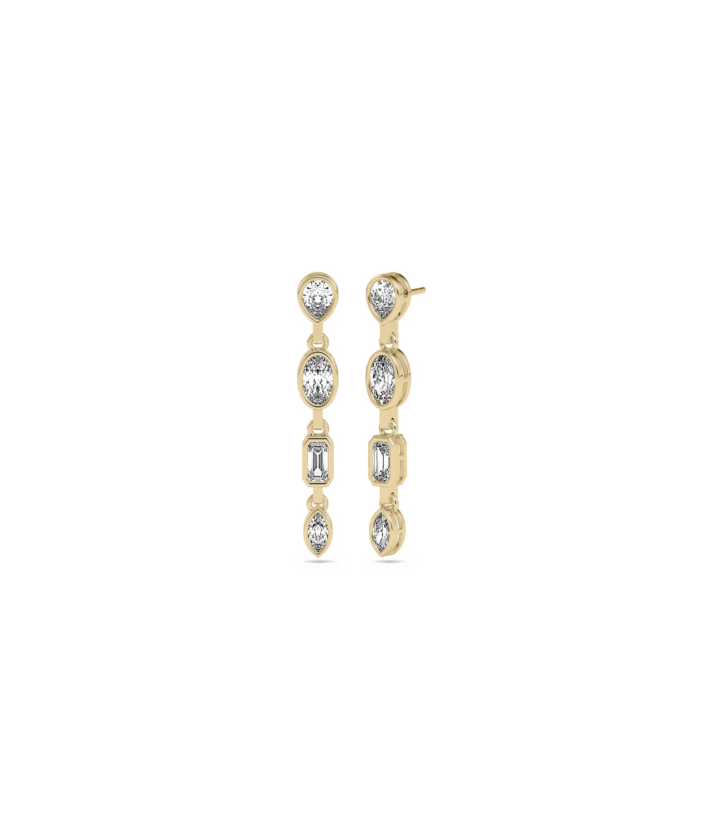 Birthstone 4 Stone Dangle Earring | Timeless Diamond Earrings 