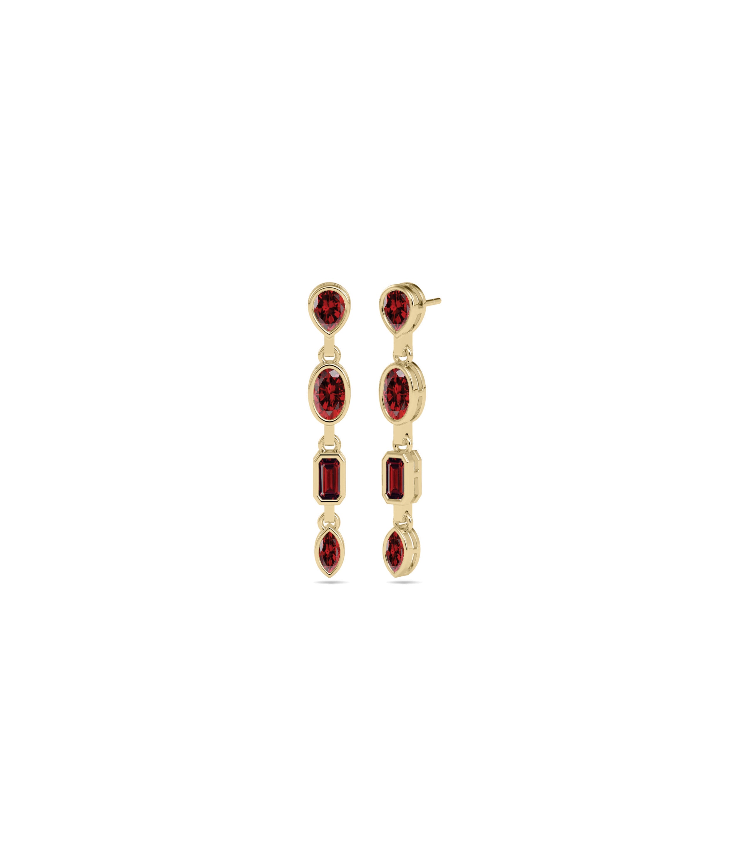 Birthstone 4 Stone Dangle Earring | Timeless Diamond Earrings 