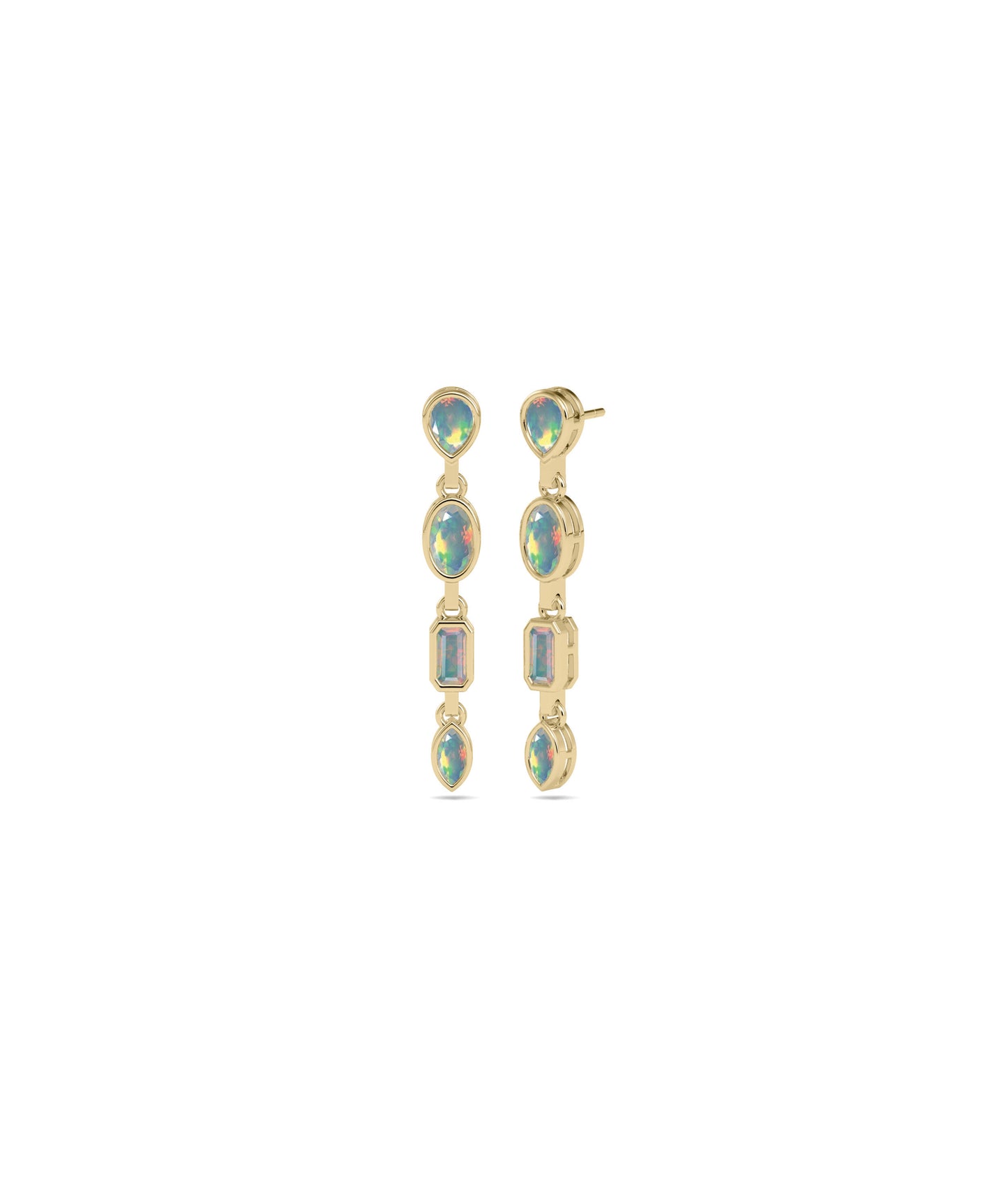 Birthstone 4 Stone Dangle Earring | Timeless Diamond Earrings 