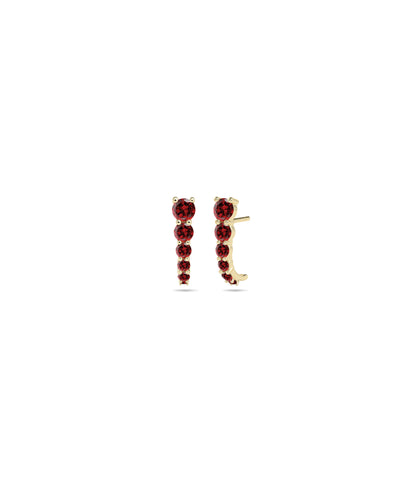 Birthstone Half Hoop Earring | Diamond Earrings 