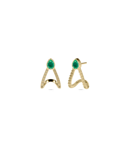 Solitaire Birthstone Half Hoop Earring- diamond earrings