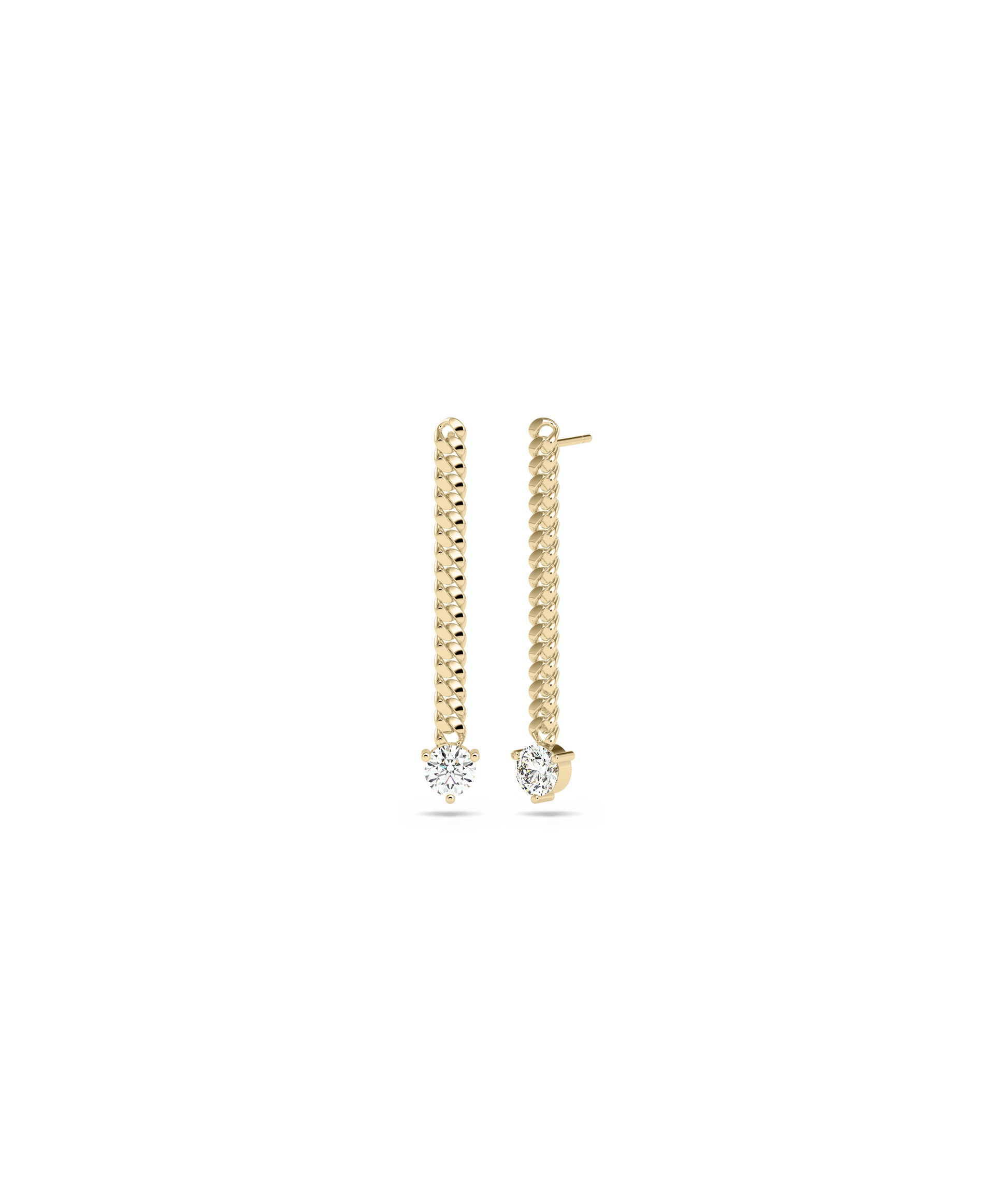 Solitaire Birthstone Curb Link Earring- everyday jewelry