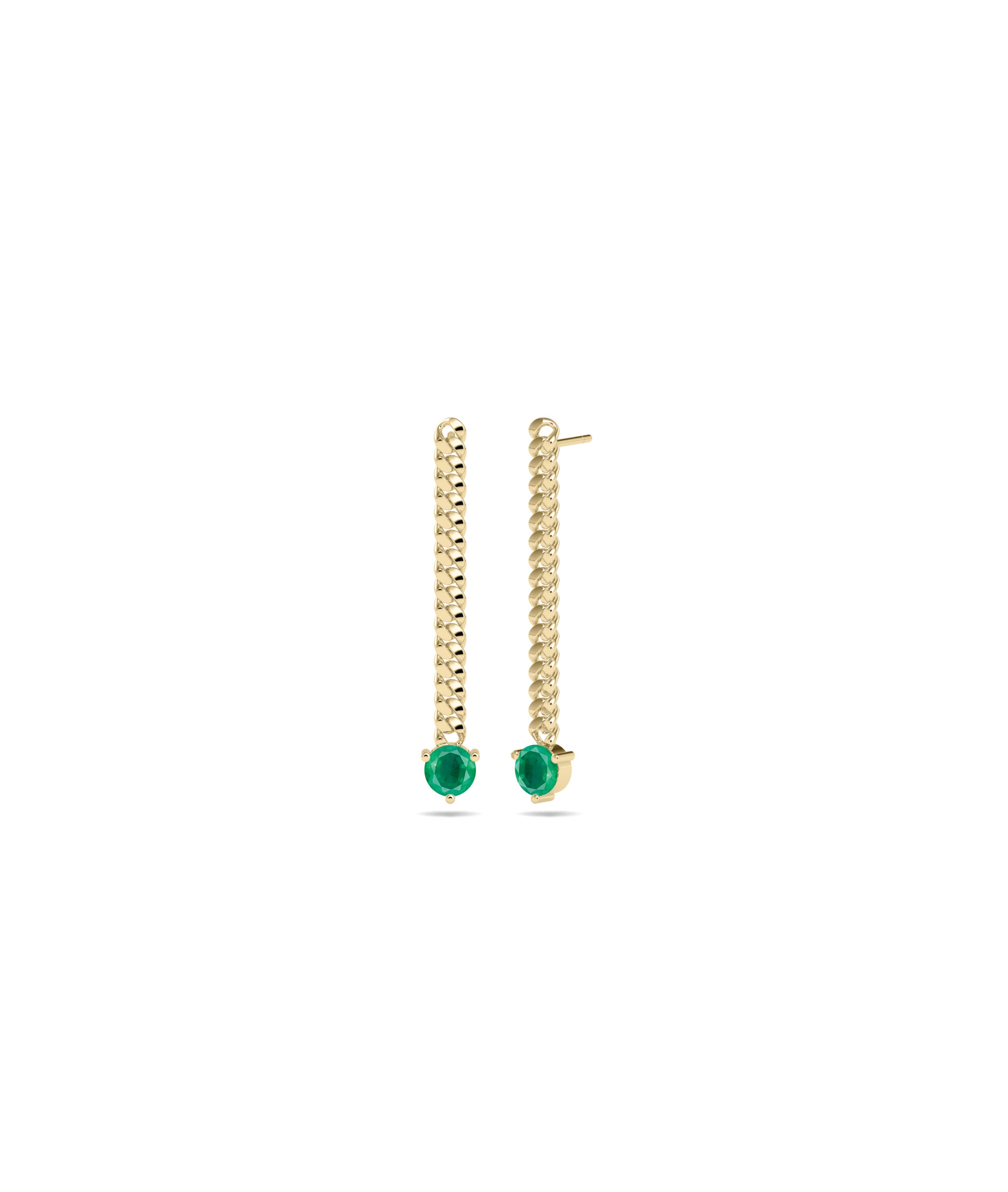 Solitaire Birthstone Curb Link Earring- everyday jewelry