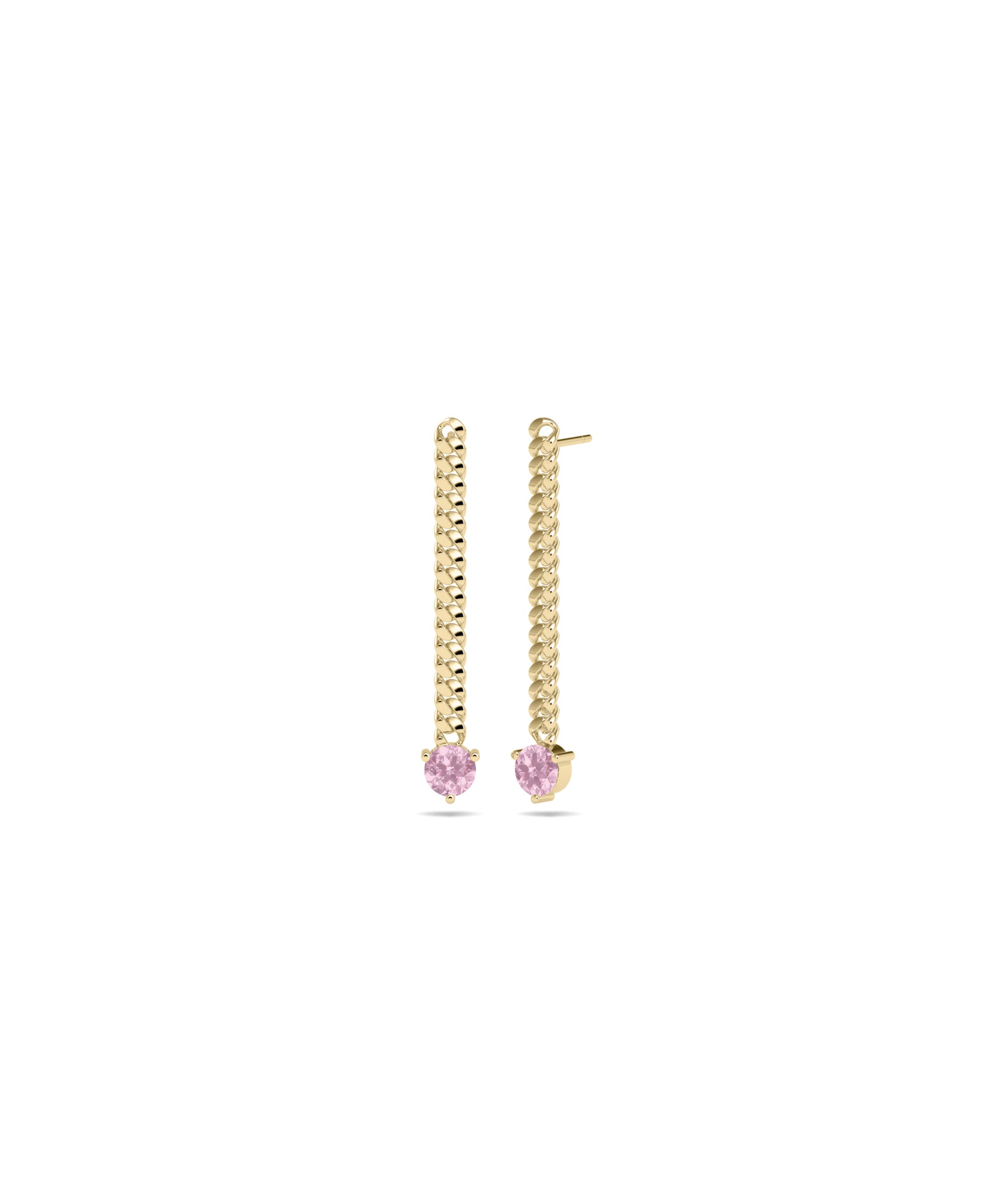 Solitaire Birthstone Curb Link Earring- everyday jewelry