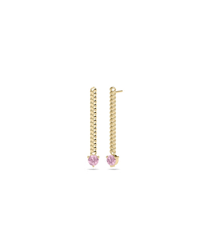 Solitaire Birthstone Curb Link Earring- everyday jewelry