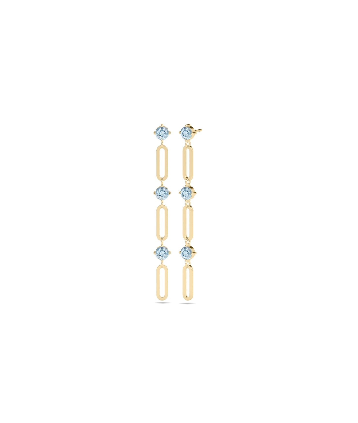 Birthstone Paper Clip Dangle Earring | Diamond Earrings For Women