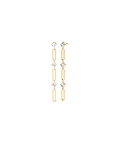 Birthstone Paper Clip Dangle Earring | Diamond Earrings For Women