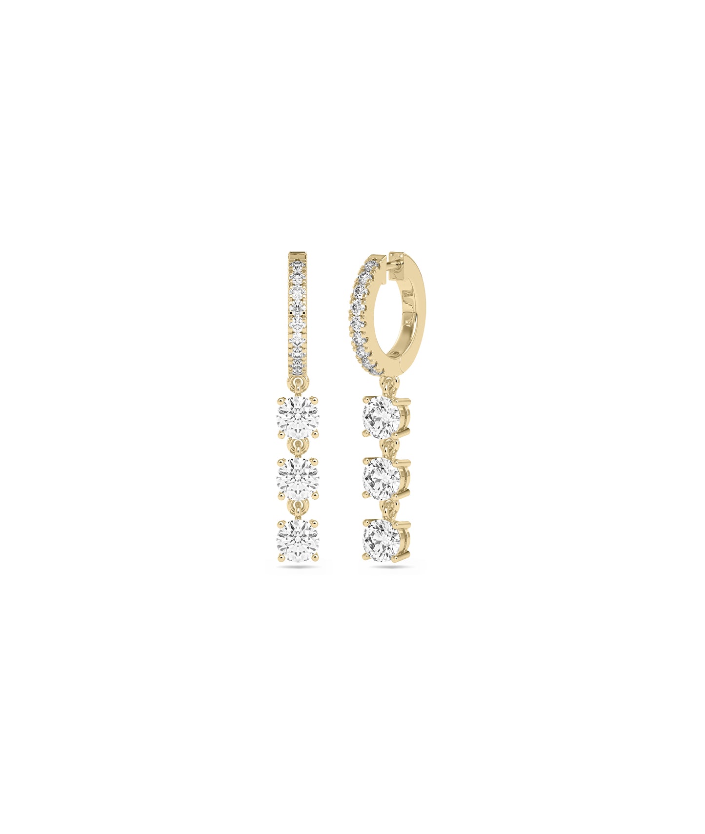 Diamond Pave Hoop and Birthstone Dangle Earring | Diamond Earrings For Everyday