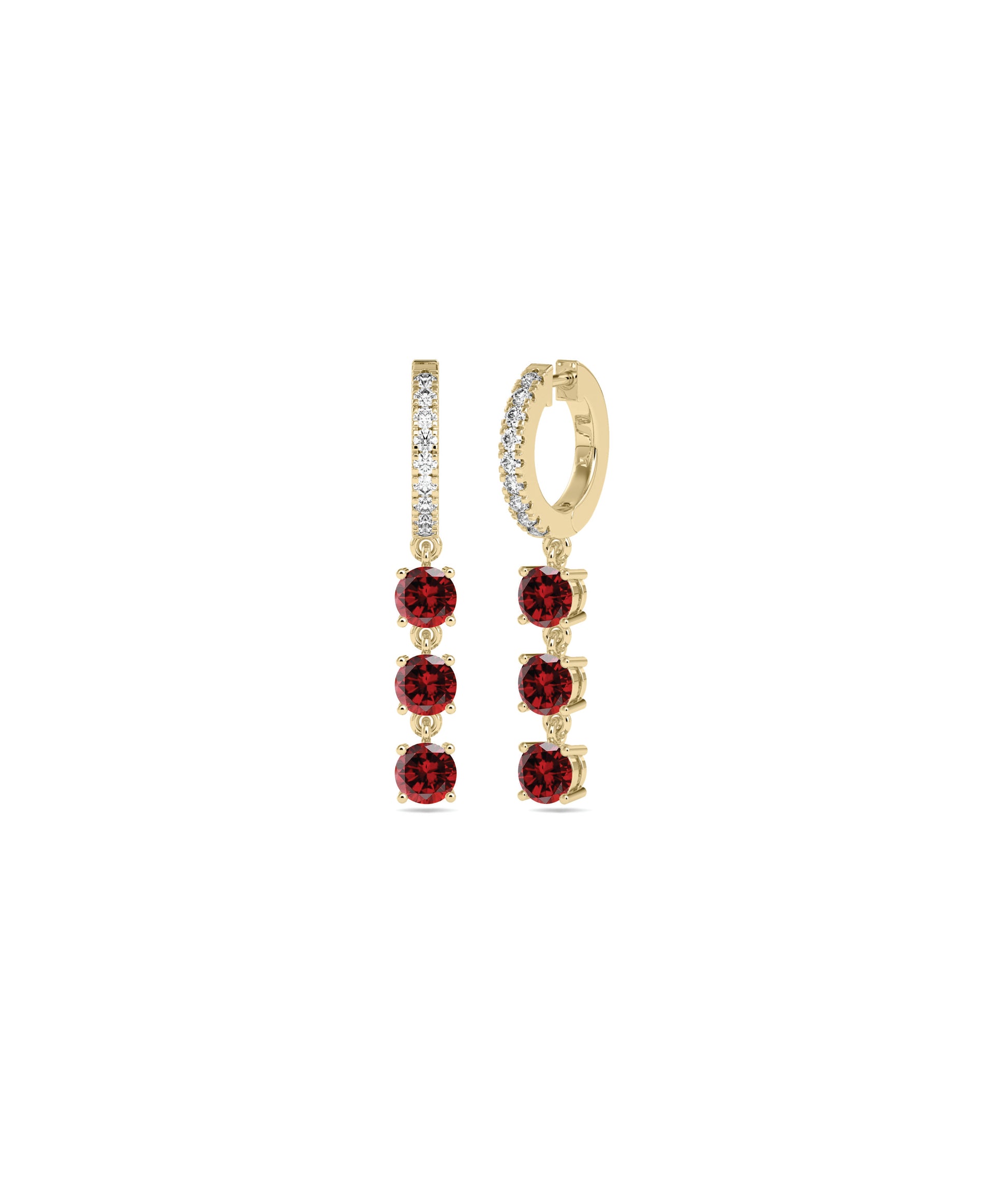 Diamond Pave Hoop and Birthstone Dangle Earring | Diamond Earrings For Everyday