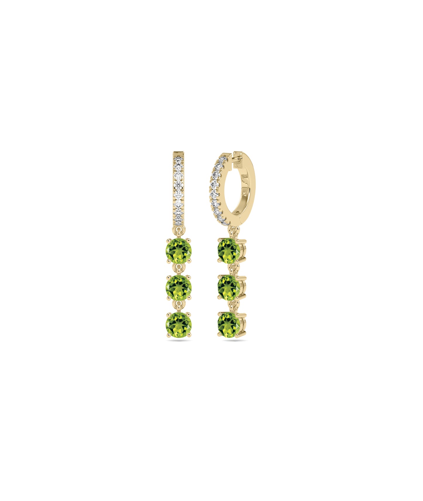 Diamond Pave Hoop and Birthstone Dangle Earring | Diamond Earrings For Everyday