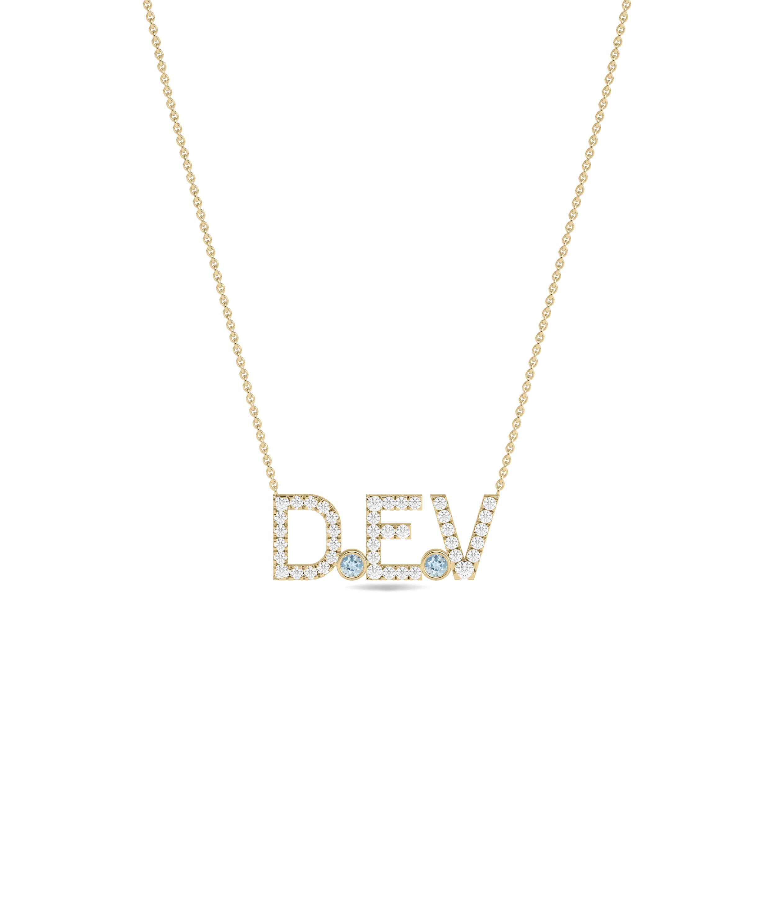 Diamond Initials Necklace- diamond necklace