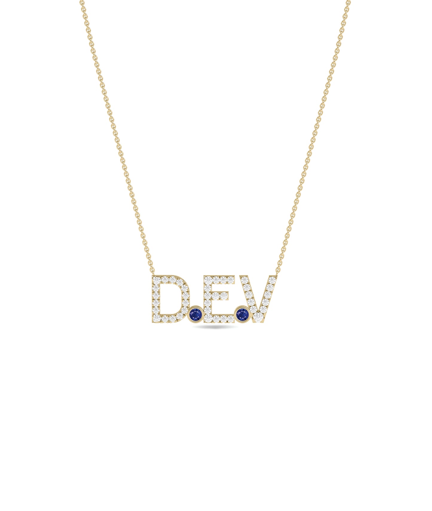 Diamond Initials Necklace- diamond necklace