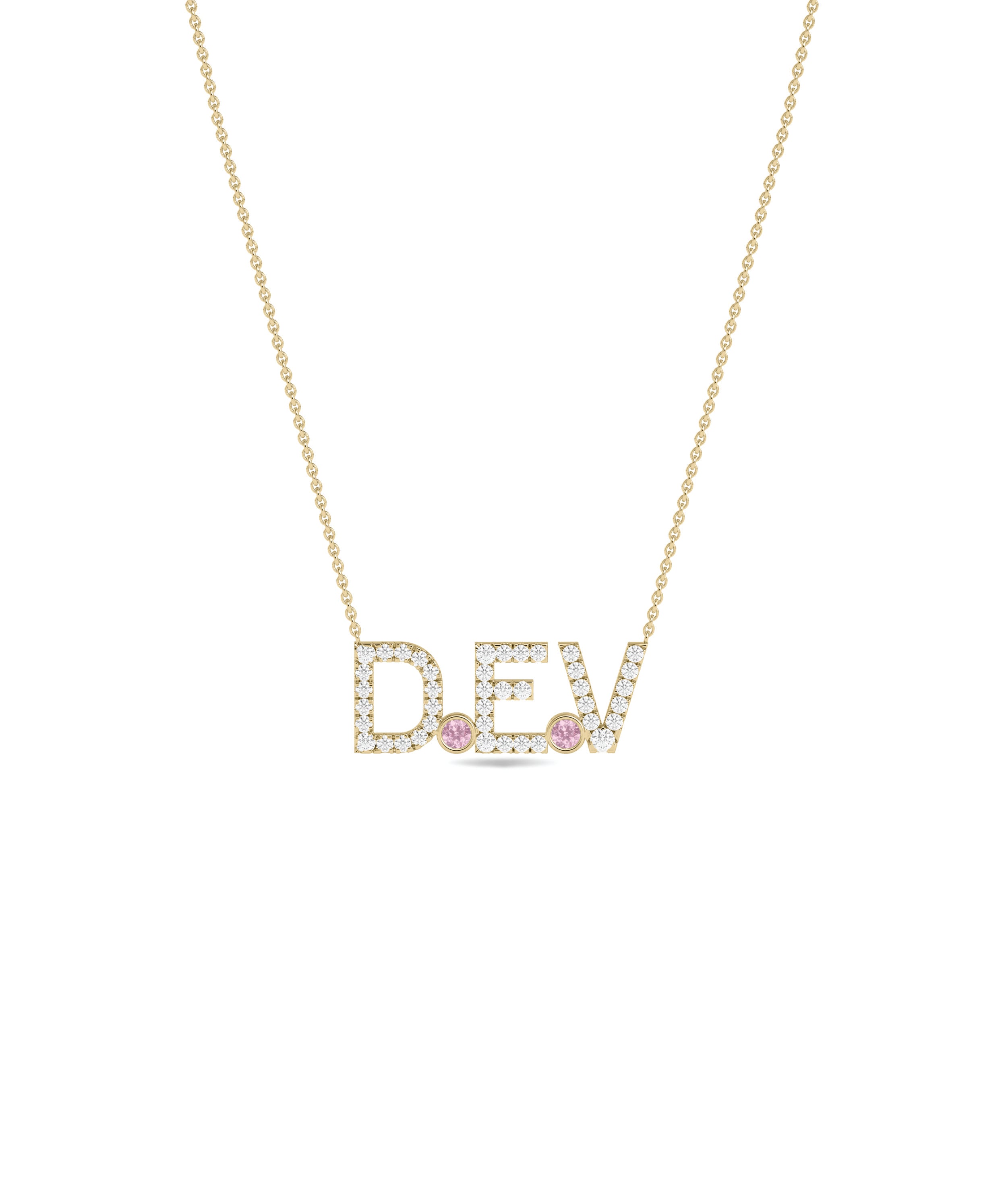 Diamond Initials Necklace- diamond necklace