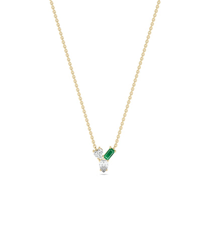 Birthstone and Diamond Cluster Necklace