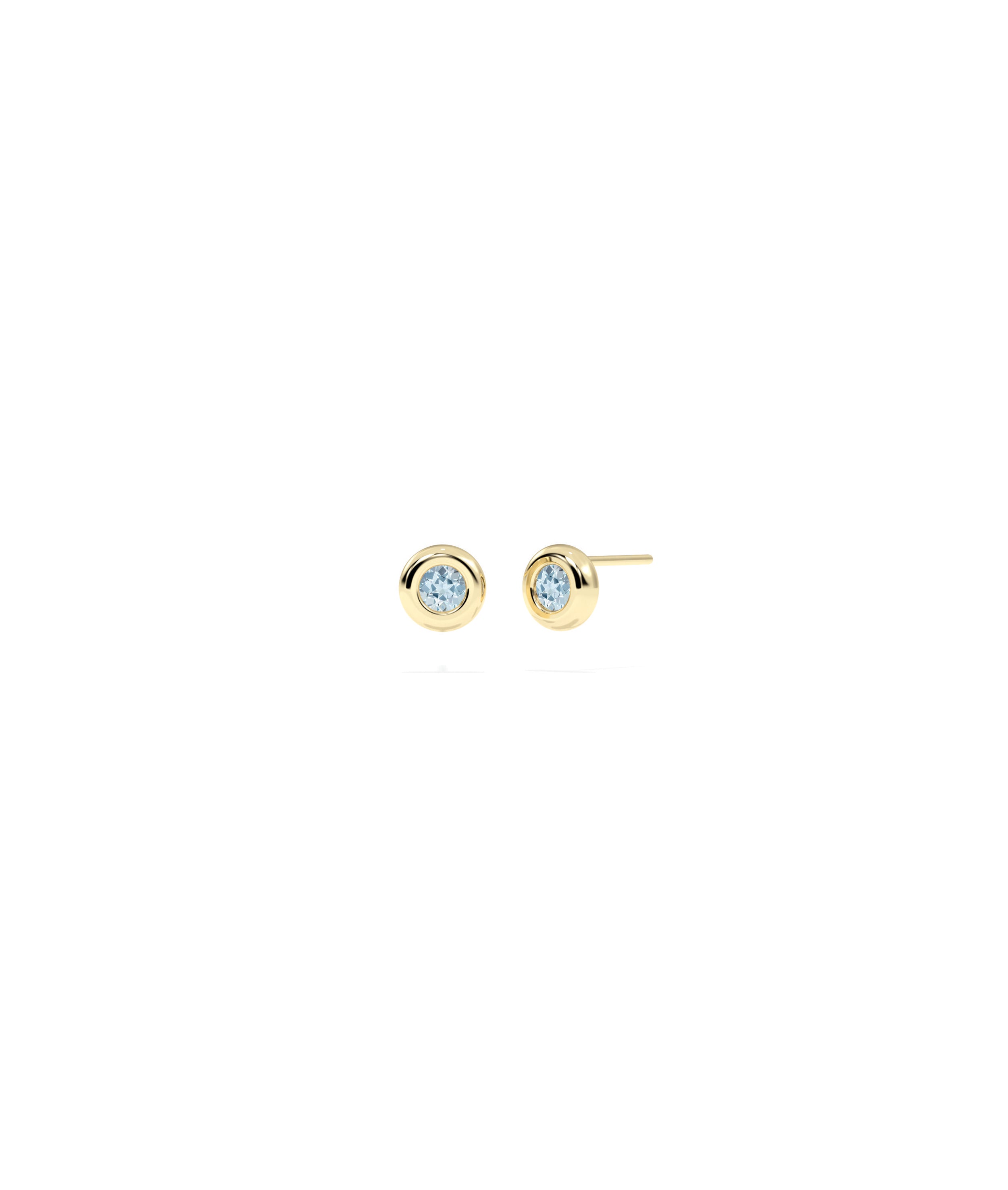 Birthstone Solitaire Bezel Set Stud Earring