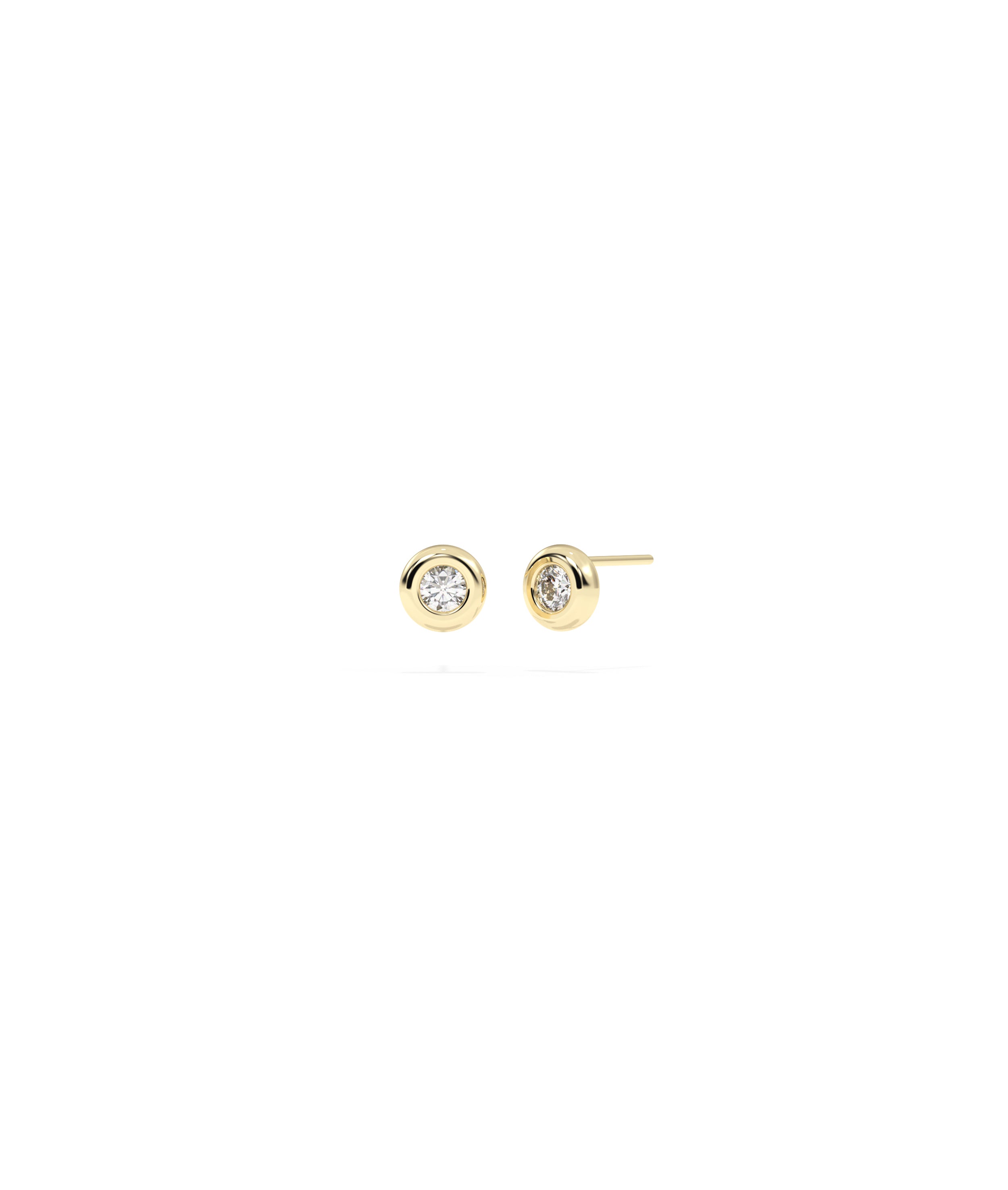 Birthstone Solitaire Bezel Set Stud Earring