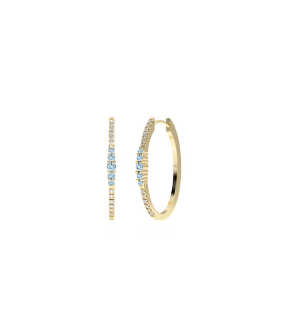 Birthstone Cluster Diamond Hoop Earring | Diamond Earrings For Women 