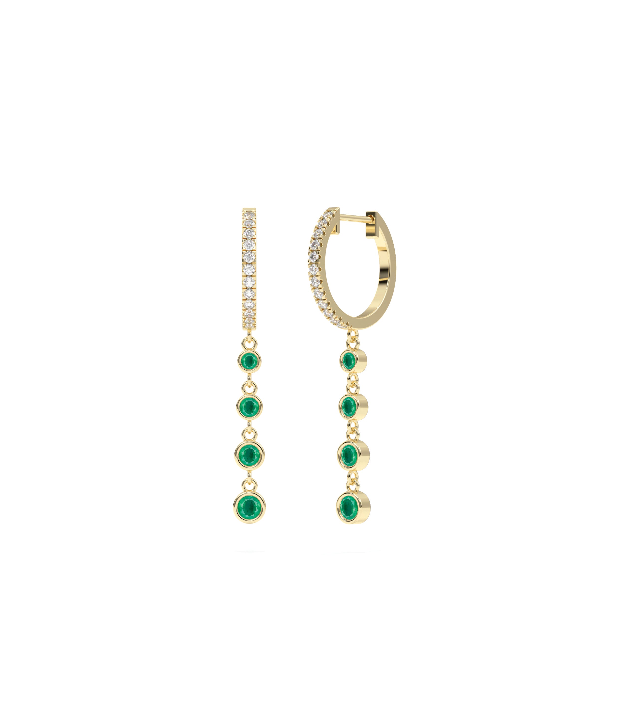 Diamond Pave & Birthstone Dangle Earrings | Diamond Earrings Online