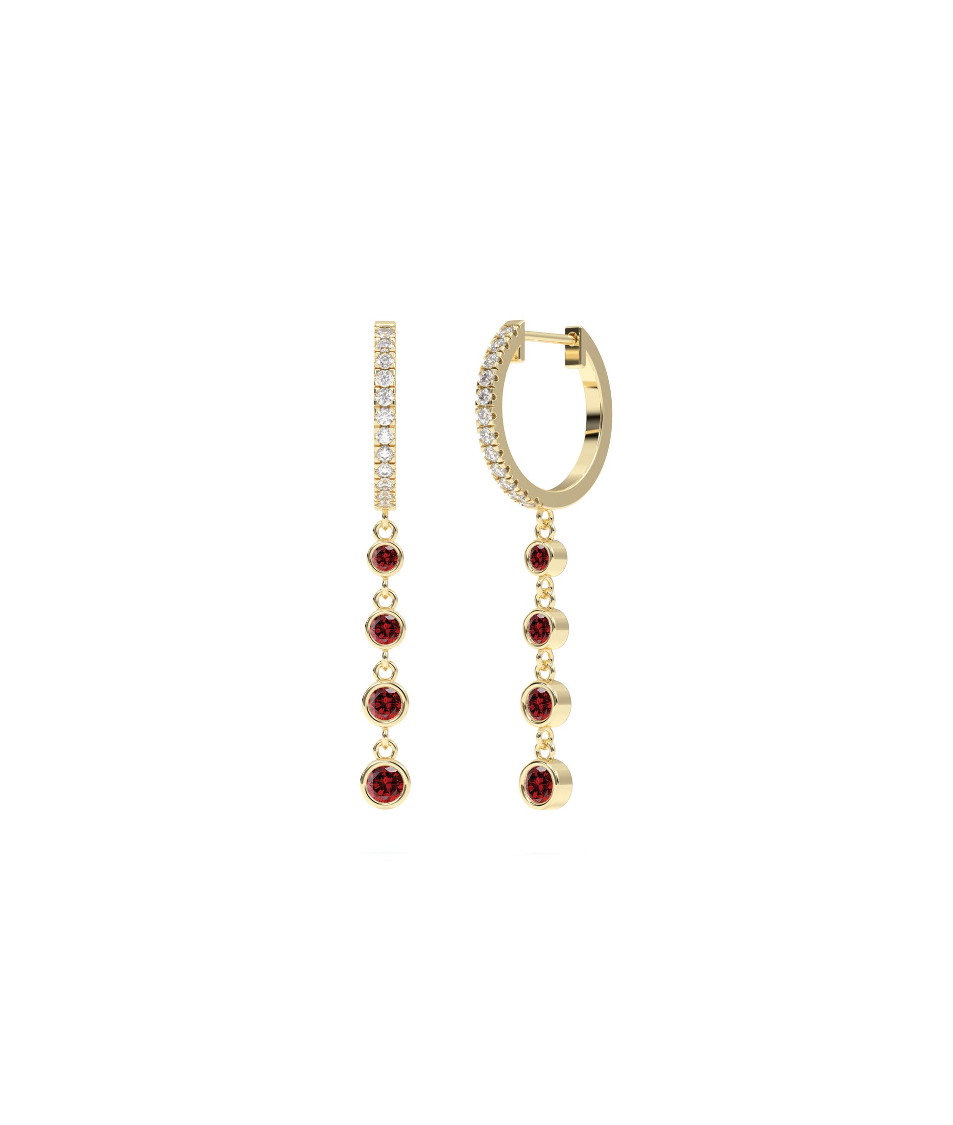 Diamond Pave & Birthstone Dangle Earrings | Diamond Earrings Online