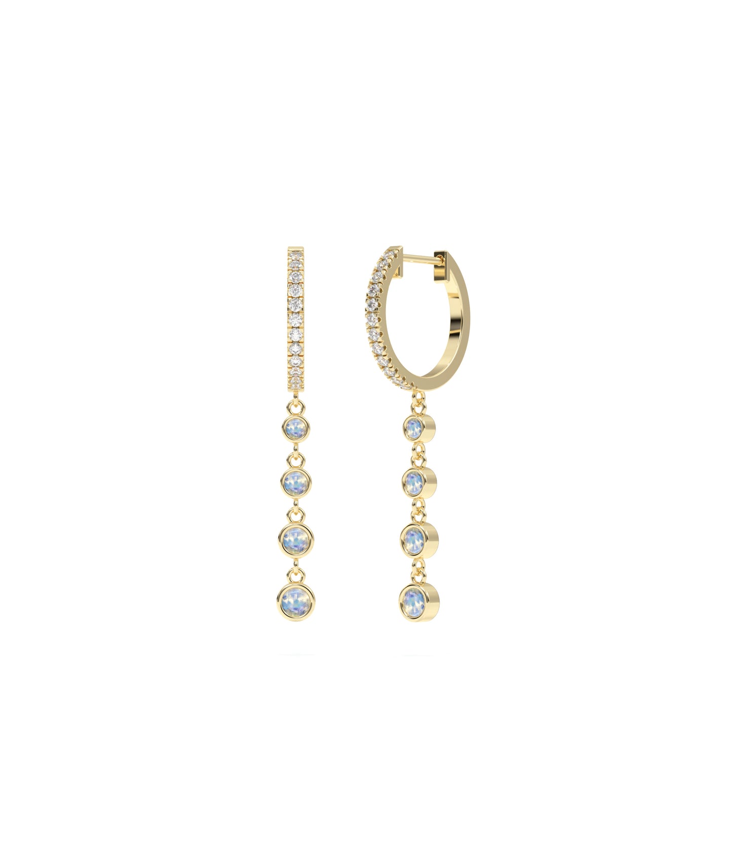 Diamond Pave & Birthstone Dangle Earrings | Diamond Earrings Online