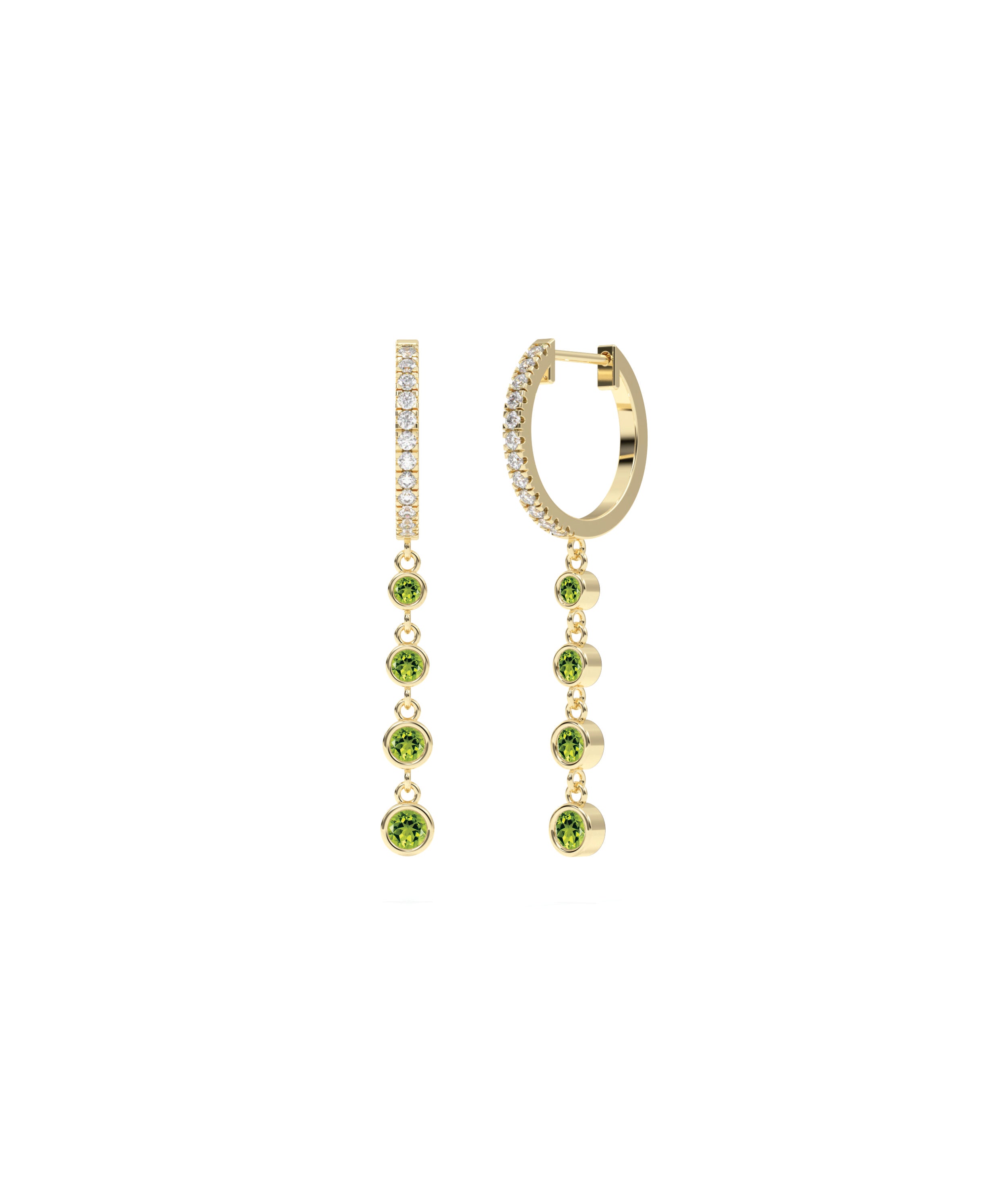 Diamond Pave & Birthstone Dangle Earrings | Diamond Earrings Online