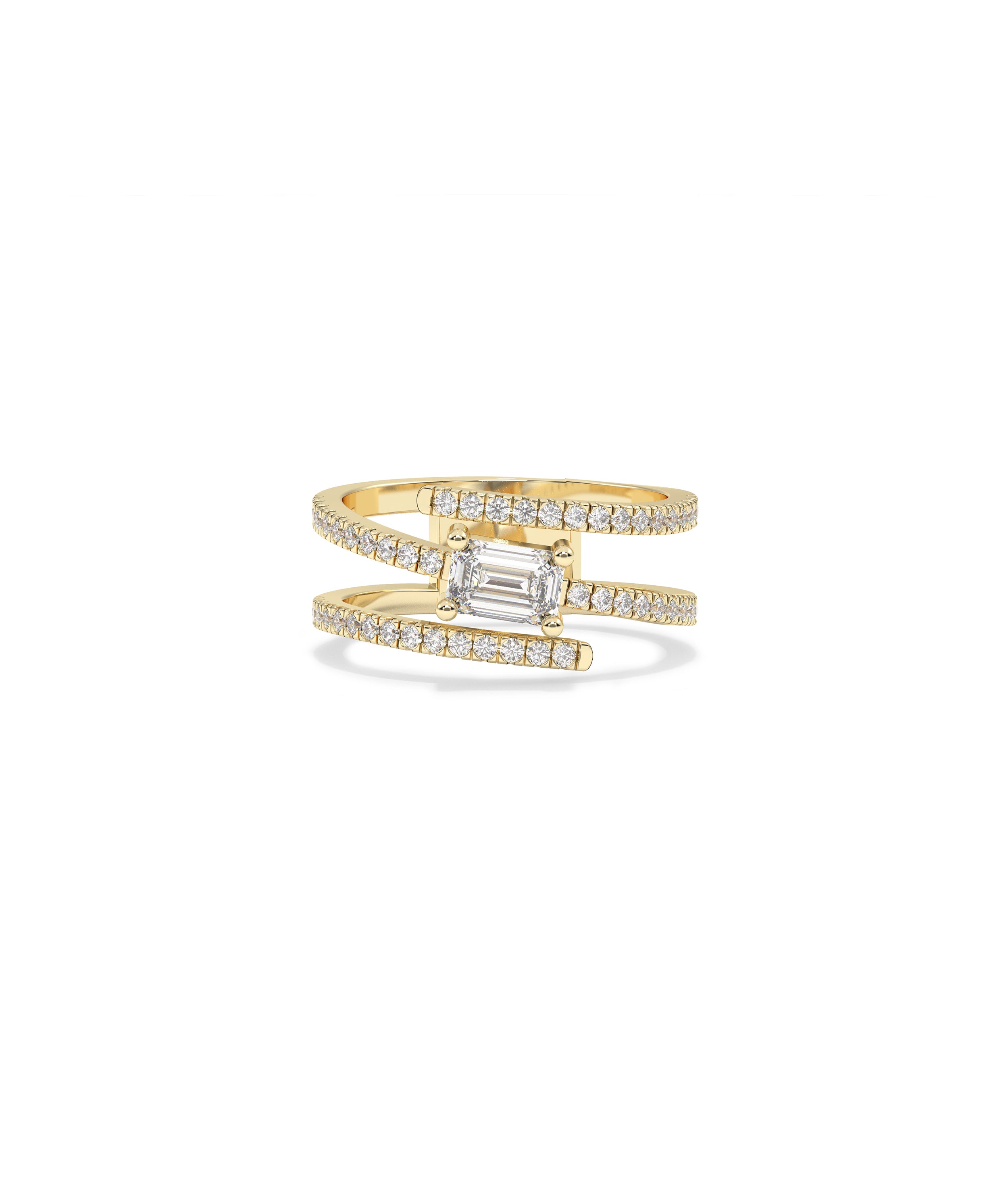 Diamond Swirl Solitaire Ring | Elegant Diamond Band Ring