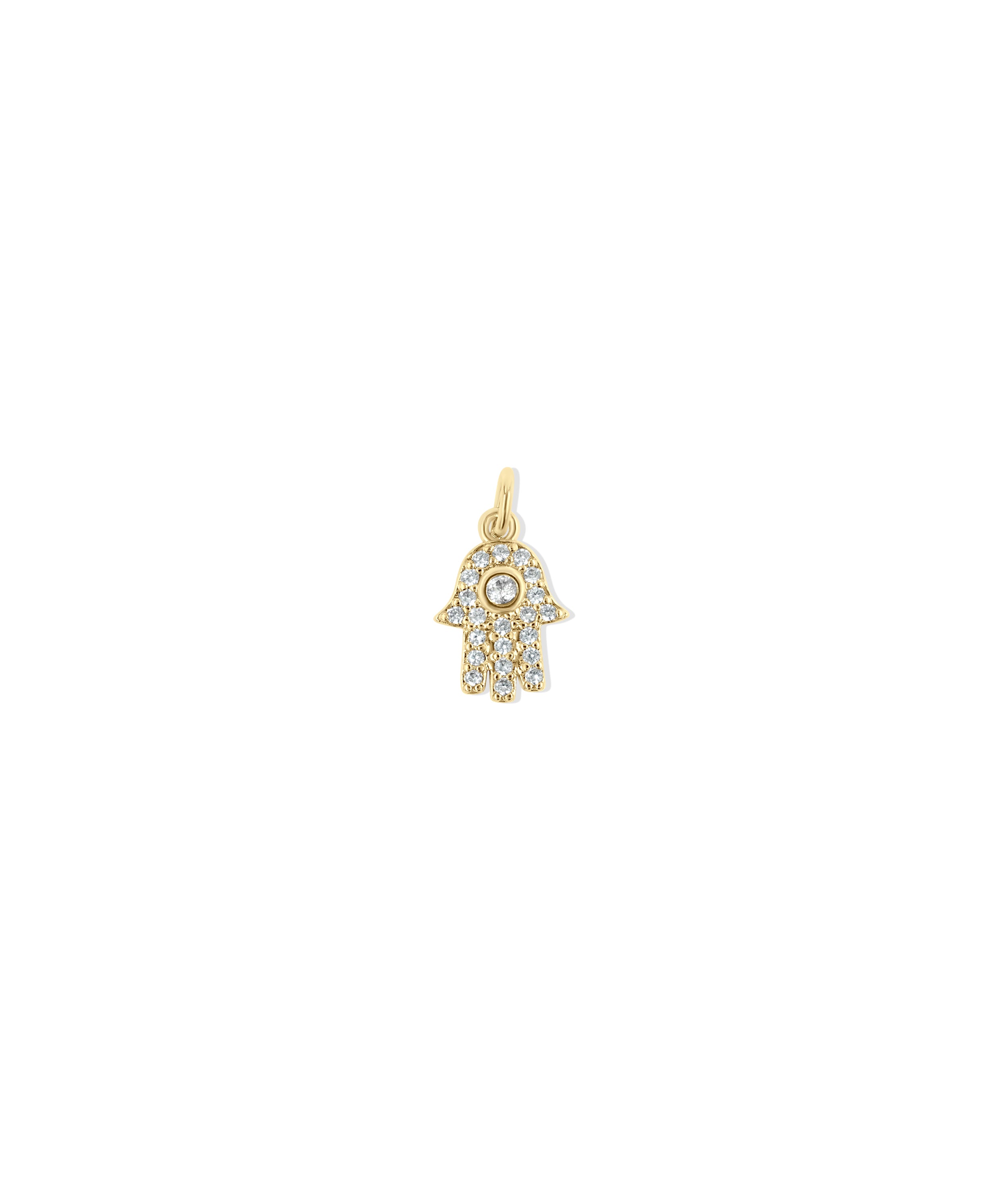 Diamond Pave Hamsa - 79e | Everyday 14K Gold Jewelry