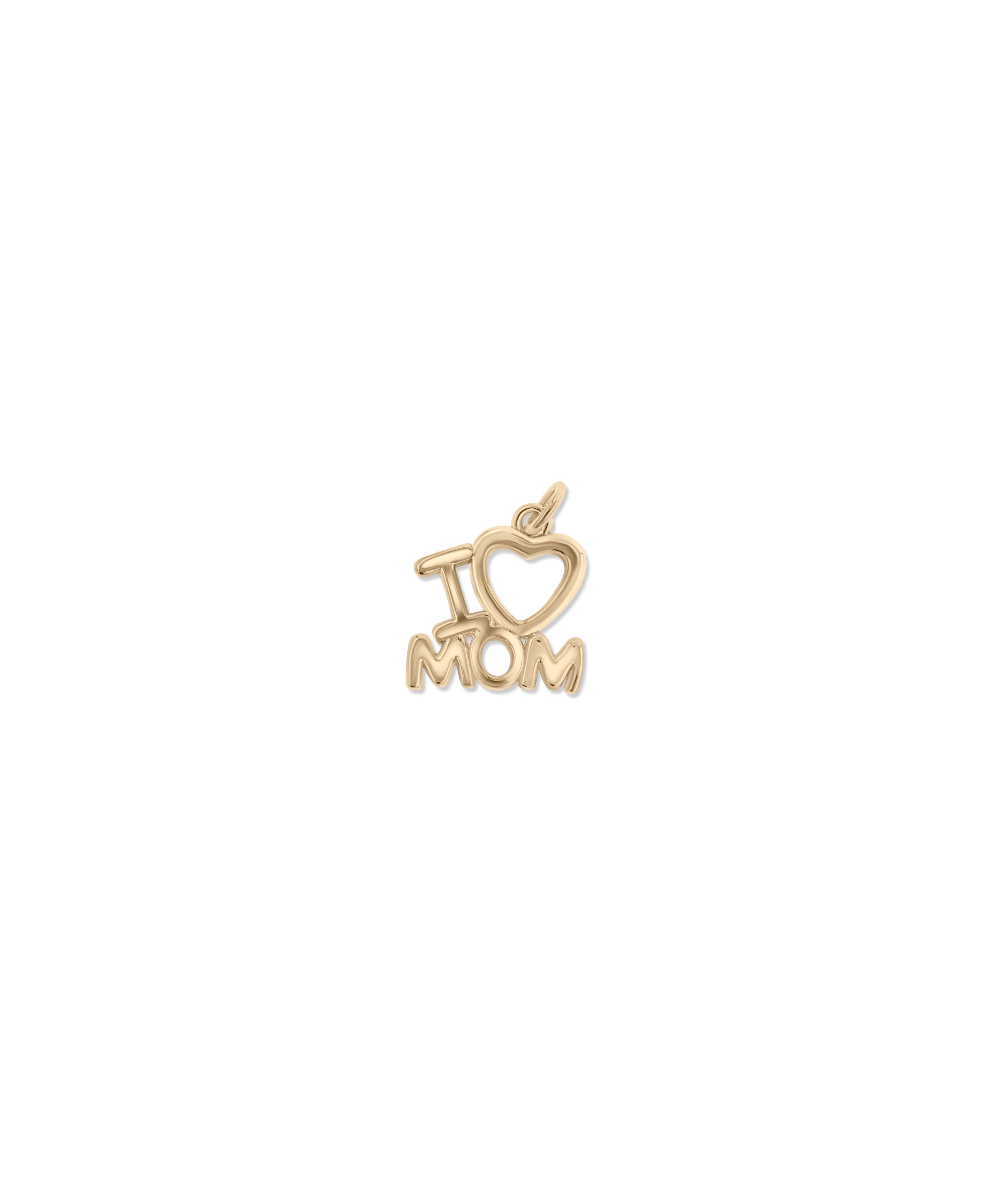 I LOVE MOM Gold Charm - 79e | Everyday 14K Gold Jewelry