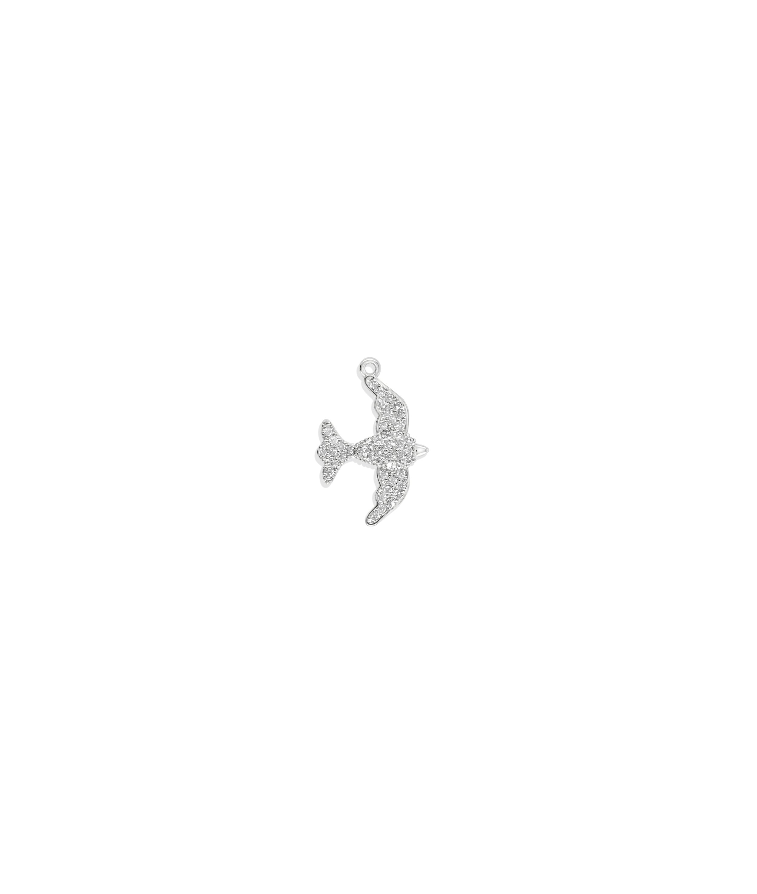 Diamond Pave Bird Charm - 79e | Everyday 14K Gold Jewelry